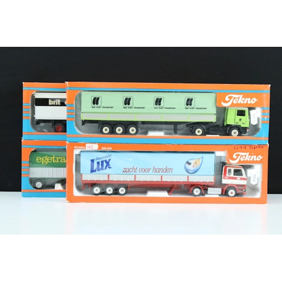 Four boxed Tekno 1/50 diecast haulage models to include Volv...