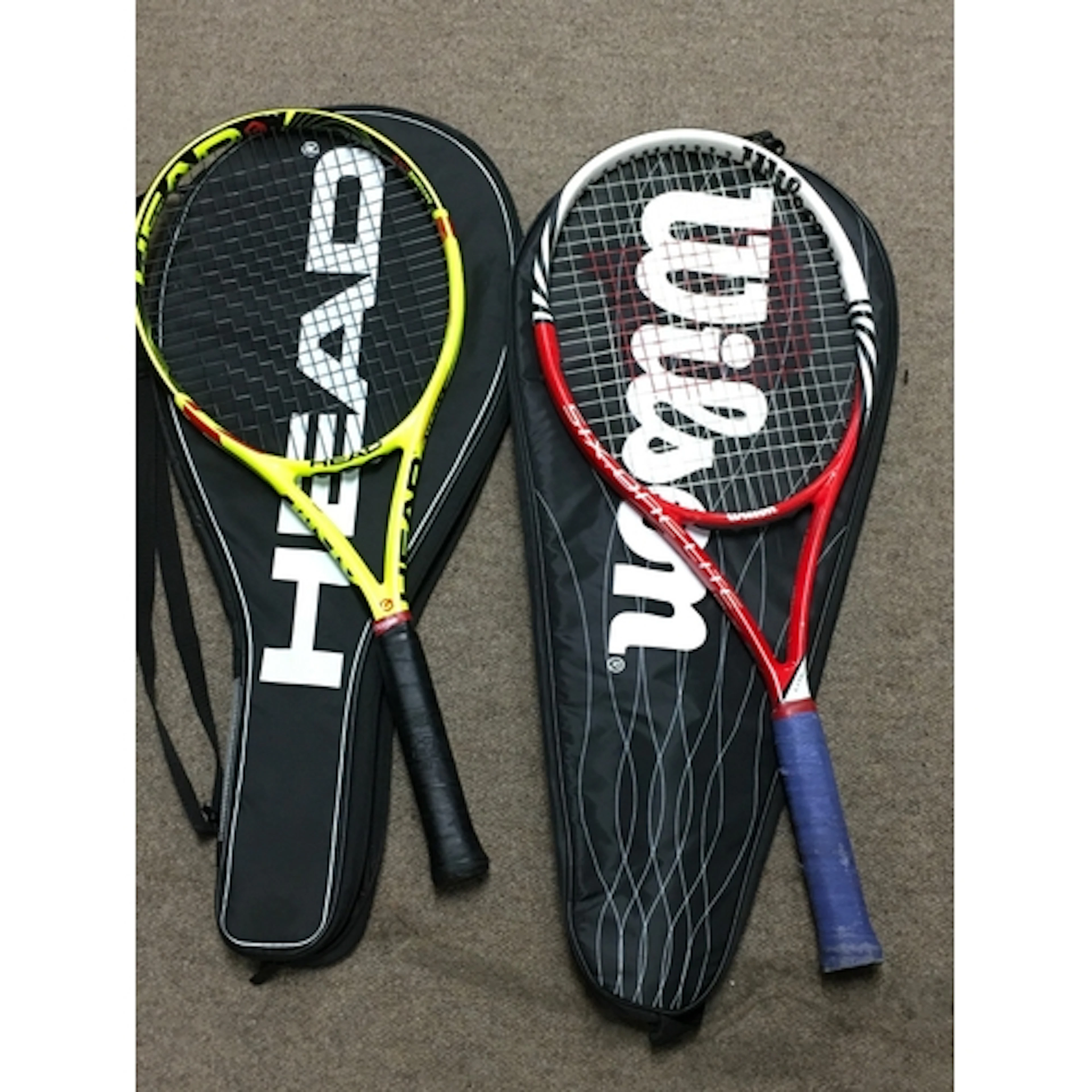 Two Graphite tennis rackets -Wilson BLX six one lite and Hea...