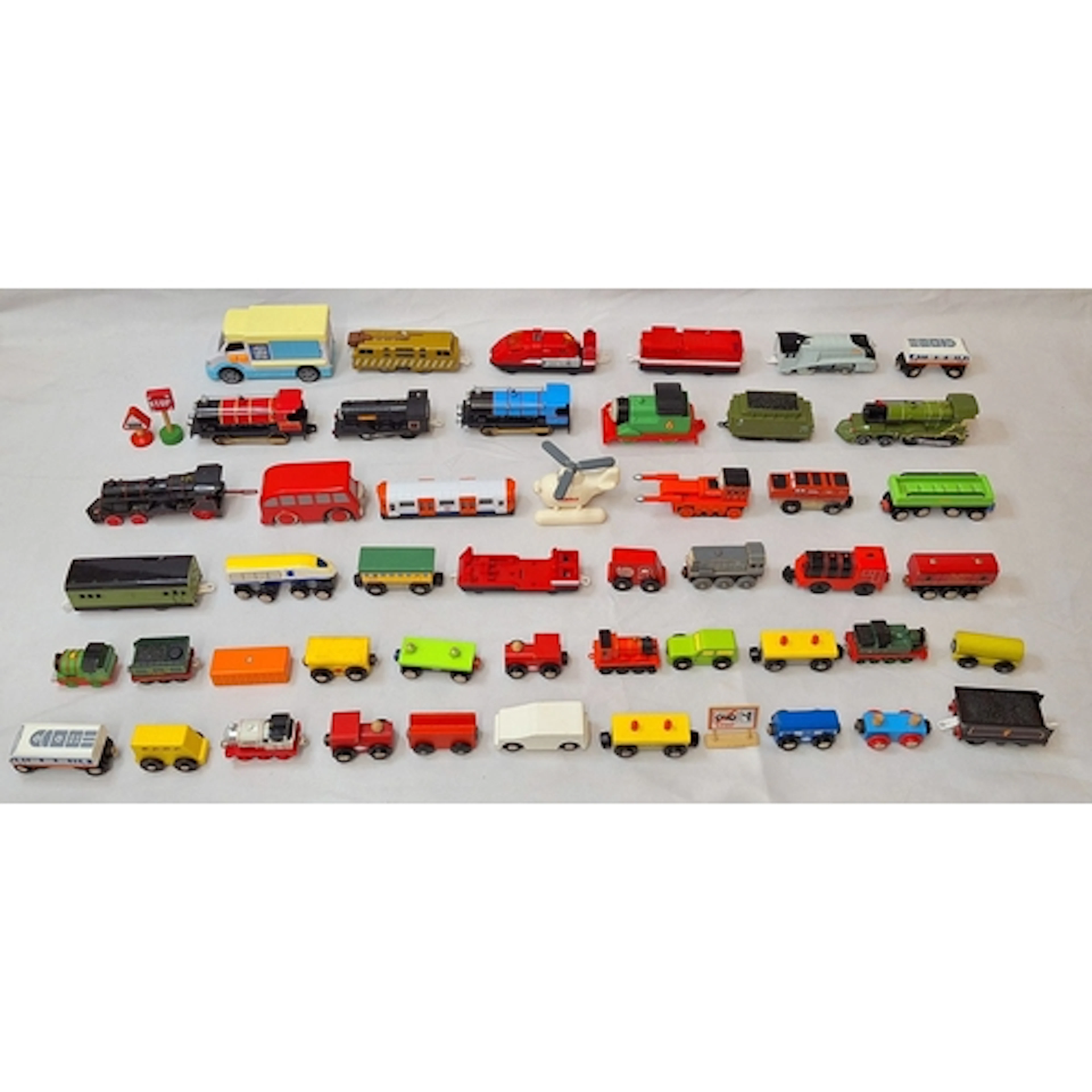 Toy Trains incl. wooden BigJigs, battery powered engines, To...