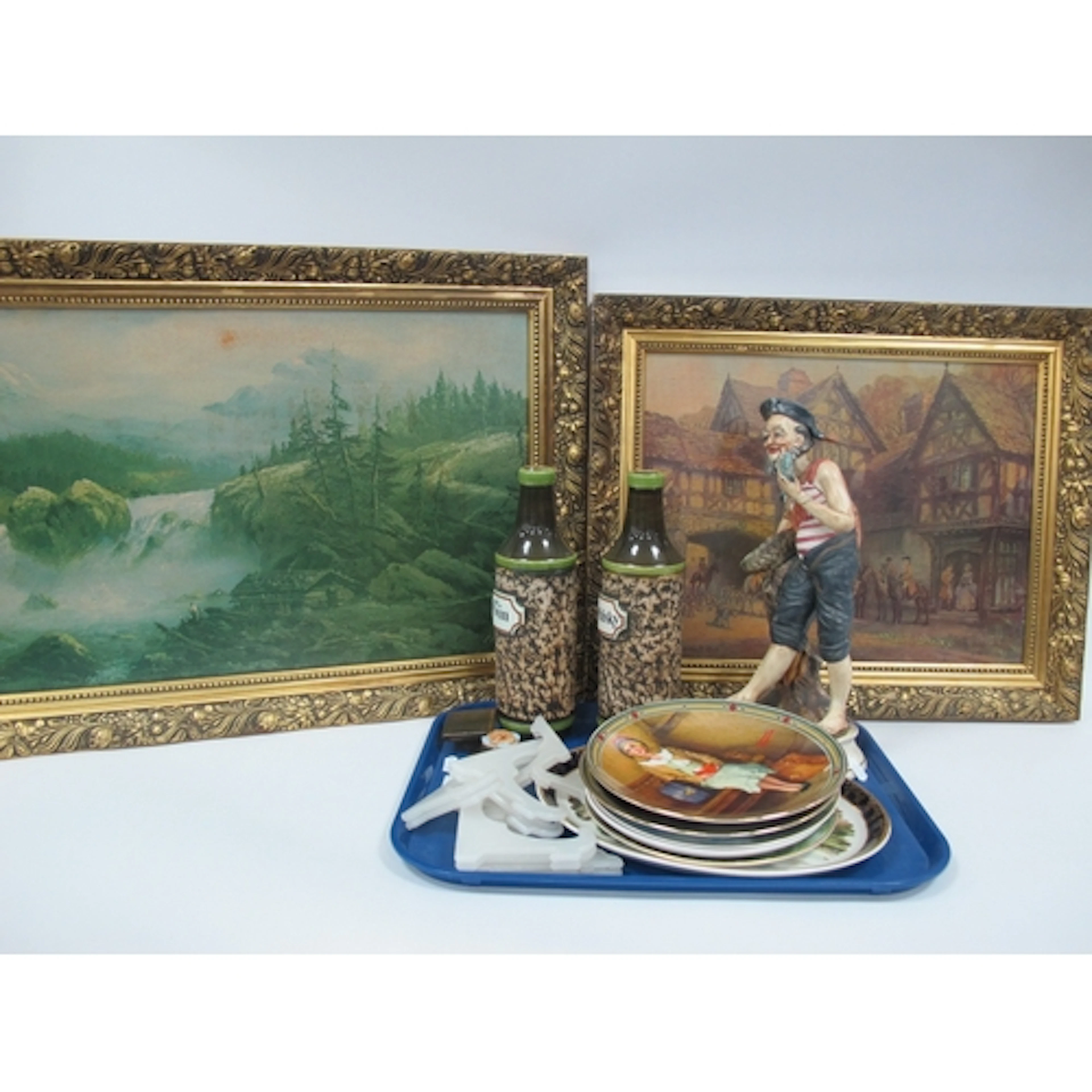 Jasba 'Whisky' and 'Gin' Ceramic Bottles Capodimonte Figurin...