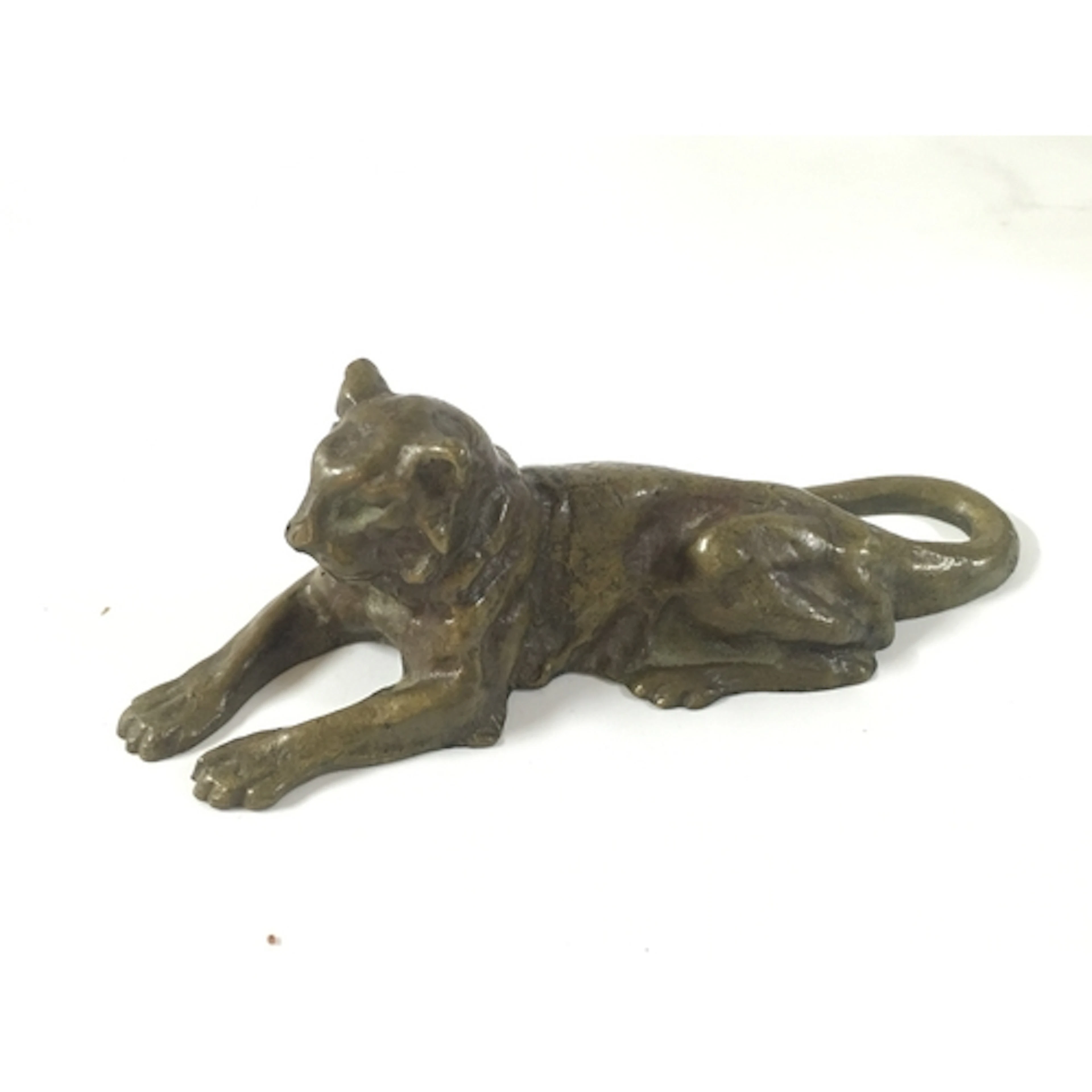 A vintage bronze Tiffany studios lion paper weight.