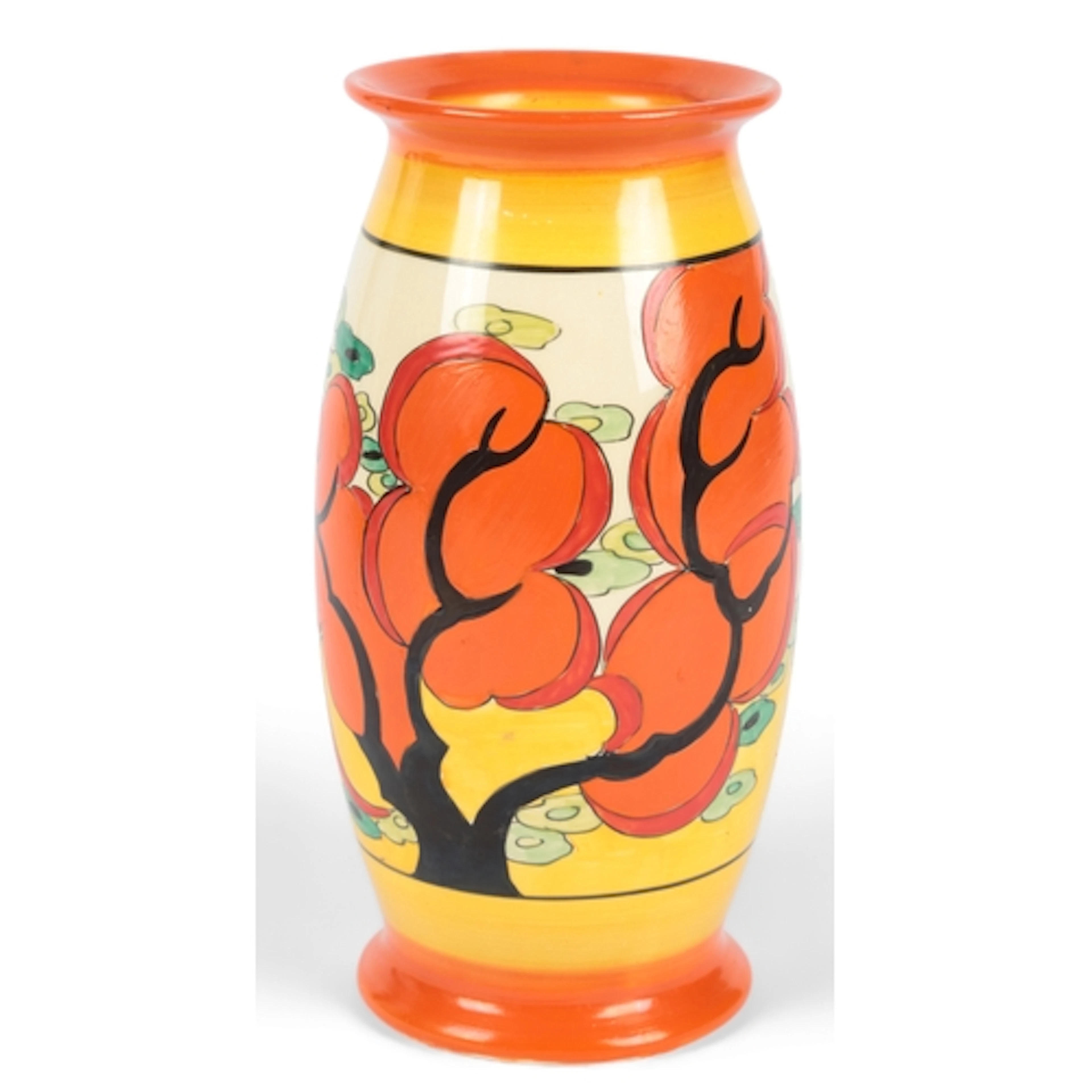 Clarice Cliff (1899-1972): An orange 'Eris' vase, impressed ...