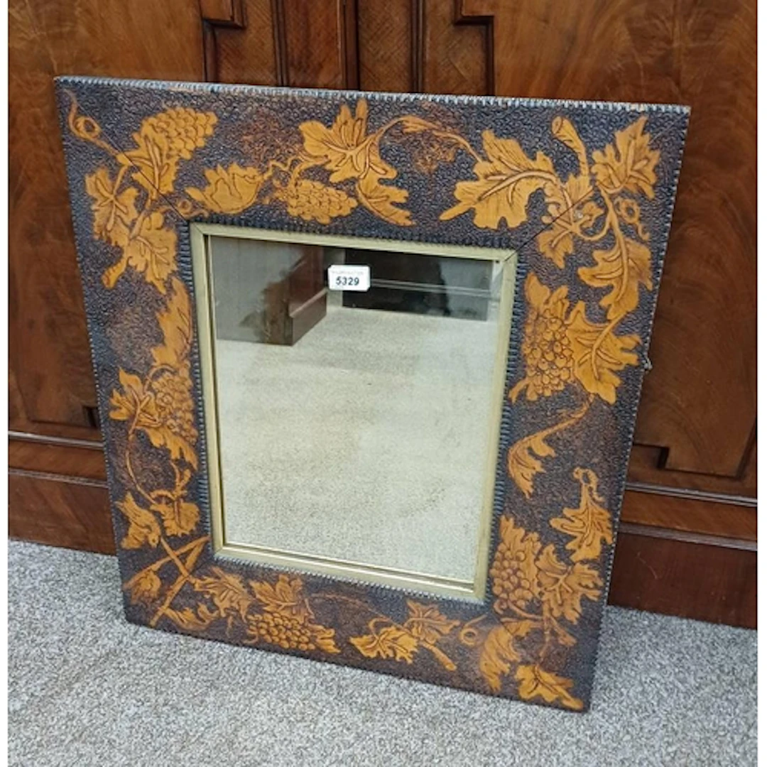EARLY 20TH CENTURY RECTANGULAR MIRROR WITH DECORATIVE POKER ...