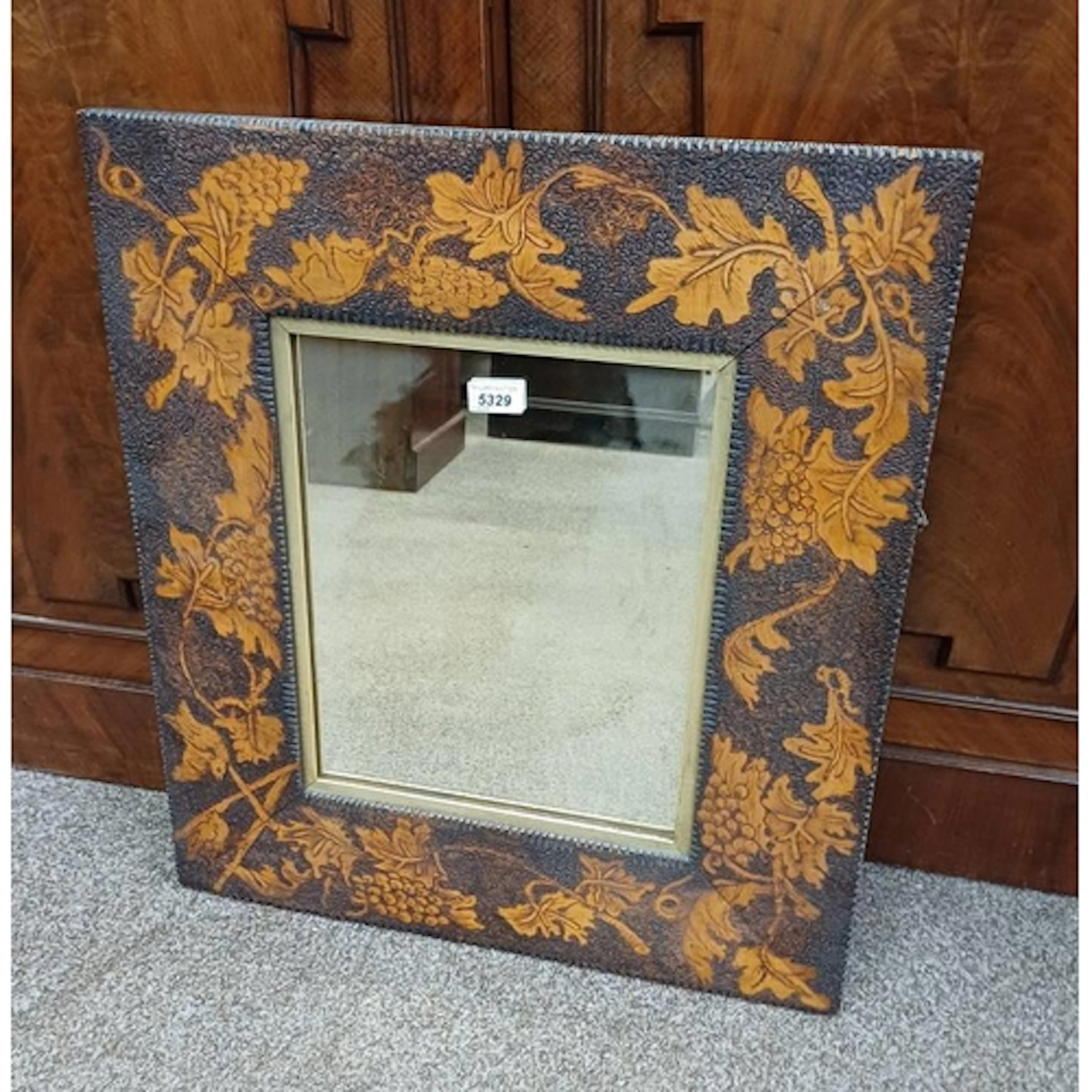 EARLY 20TH CENTURY RECTANGULAR MIRROR WITH DECORATIVE POKER ...