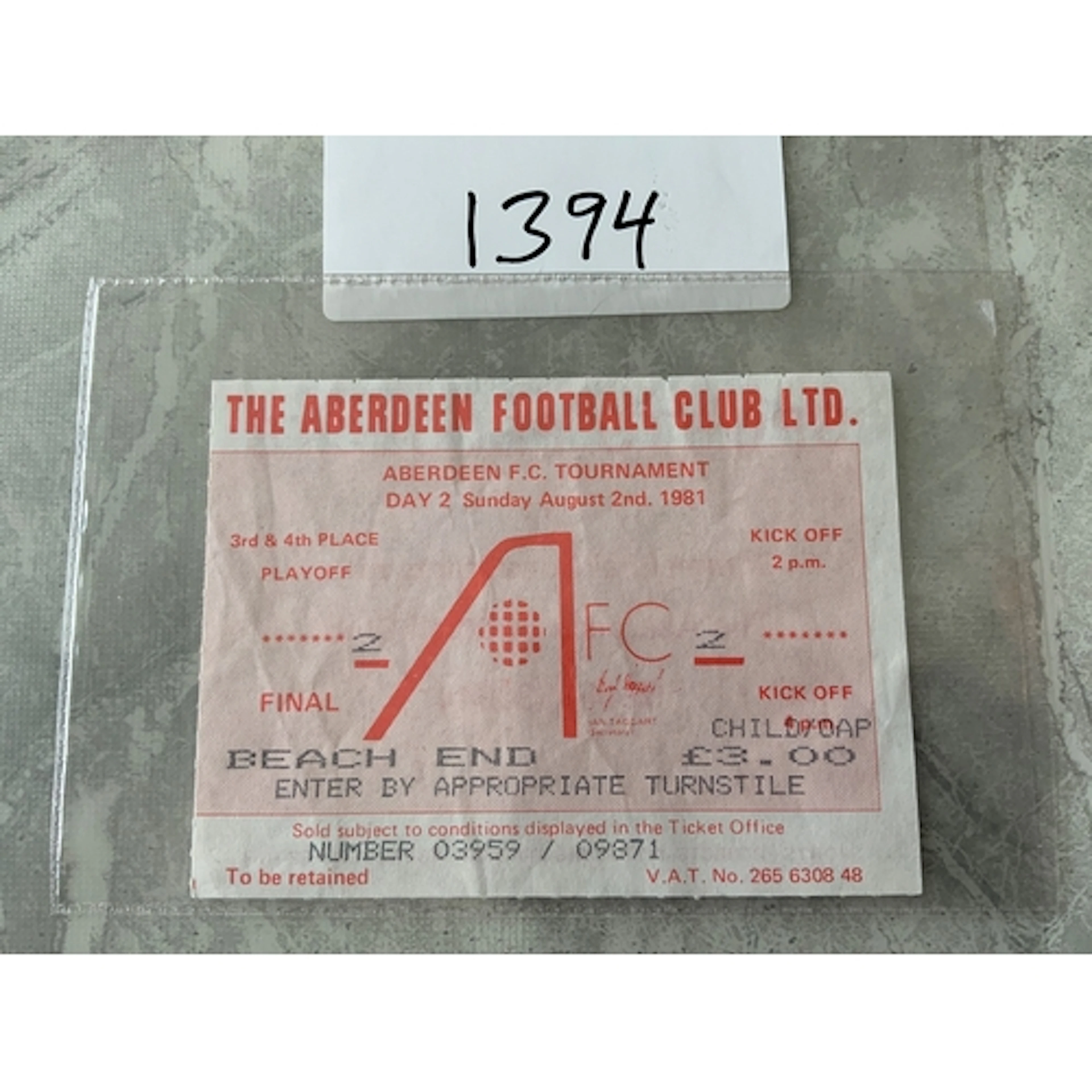1981 West Ham v Manchester United Football Ticket At Aberdee...