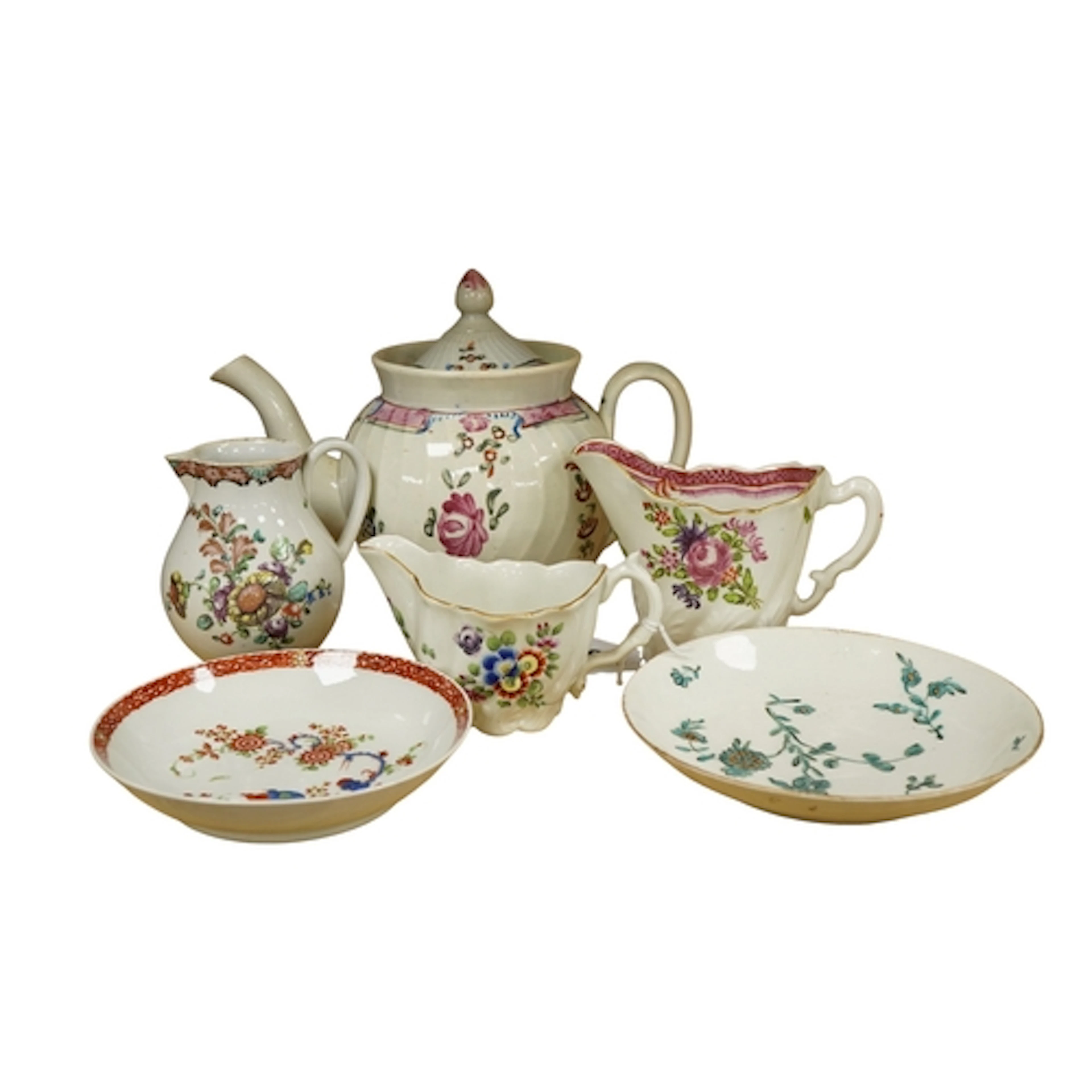 A group of 18th century English ceramics comprising; a Worce...