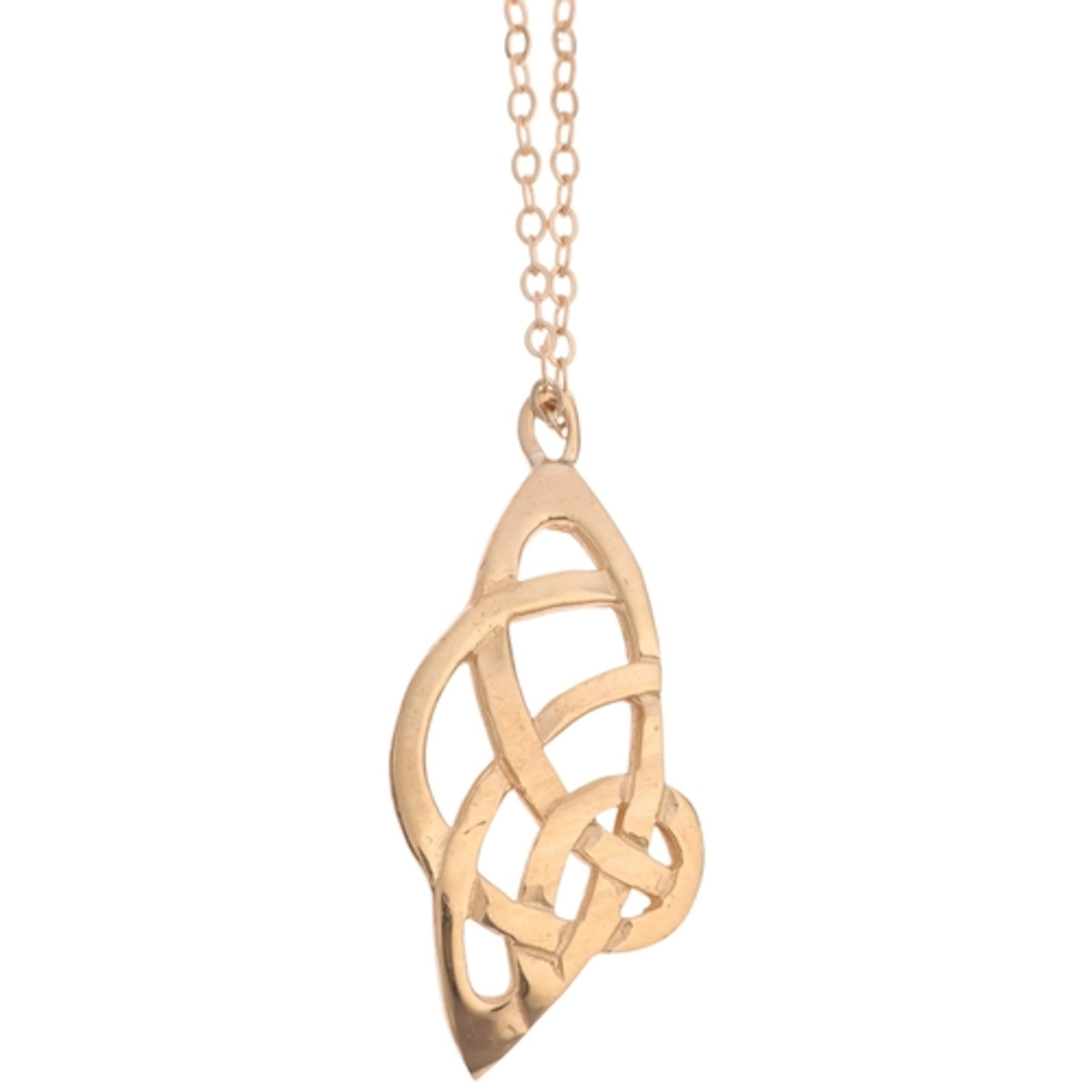 An Irish 9ct gold Celtic knot pendant necklace, maker MG, Du...