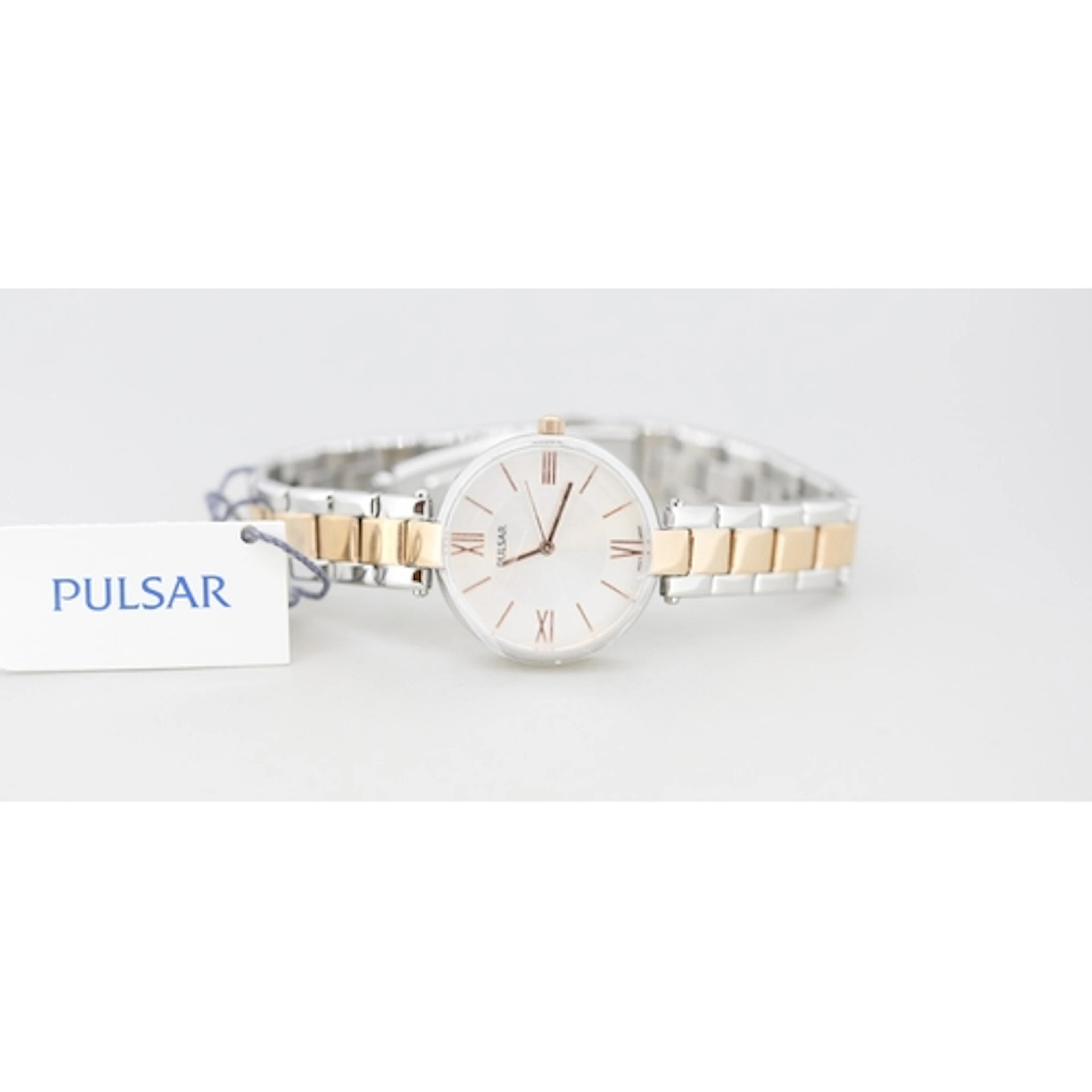 Pulsar Bimetal Ladies Wristwatch Roman Numerals with Shop Ta...