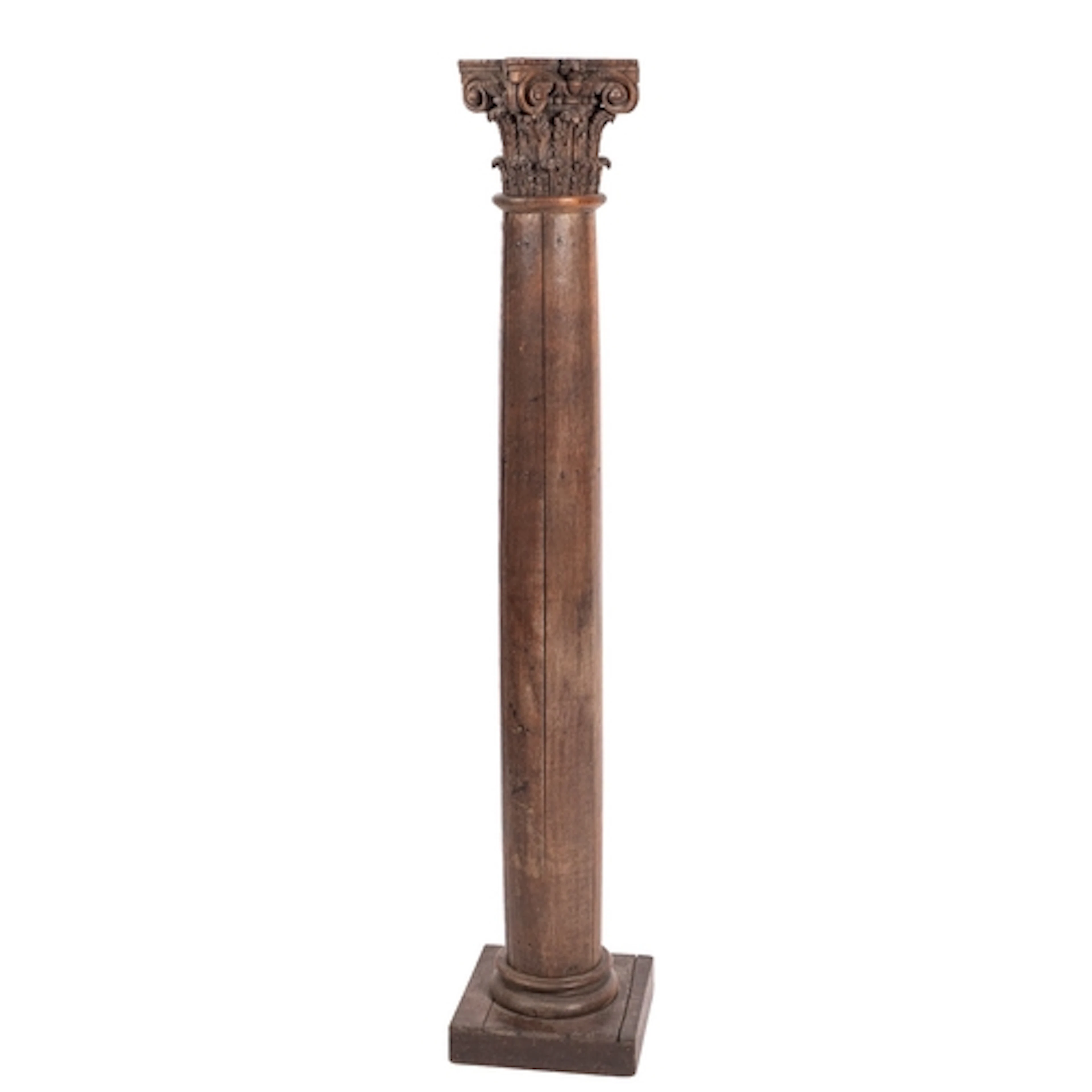 A George III carved oak columnar capital, second half 18th c...