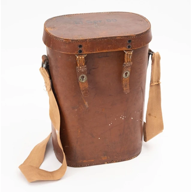 A WWII German brown leather ' Lichtsprechgerät 80' case, mak...