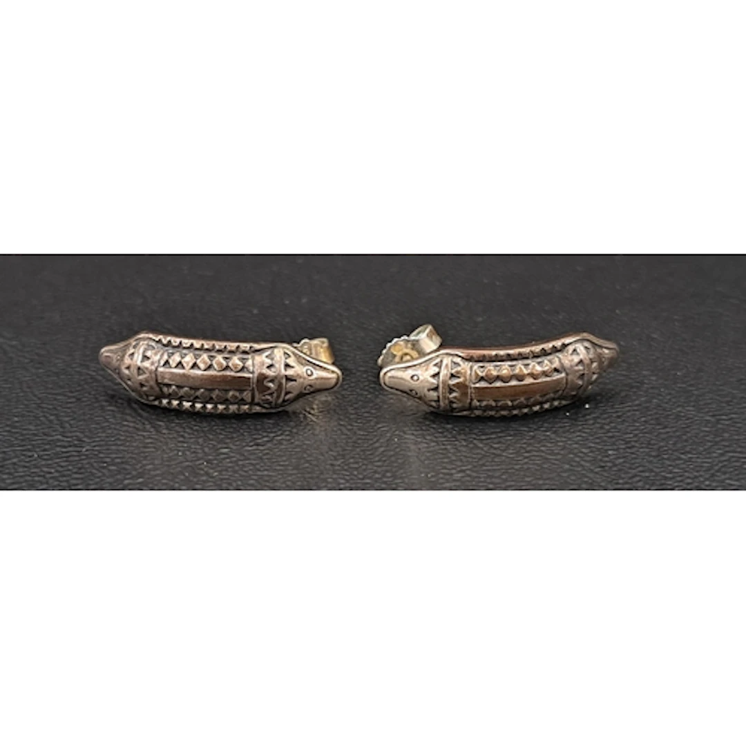PAIR OF NORWEGIAN DAVID ANDERSEN SILVER 'SAGA SERIES' EARRIN...