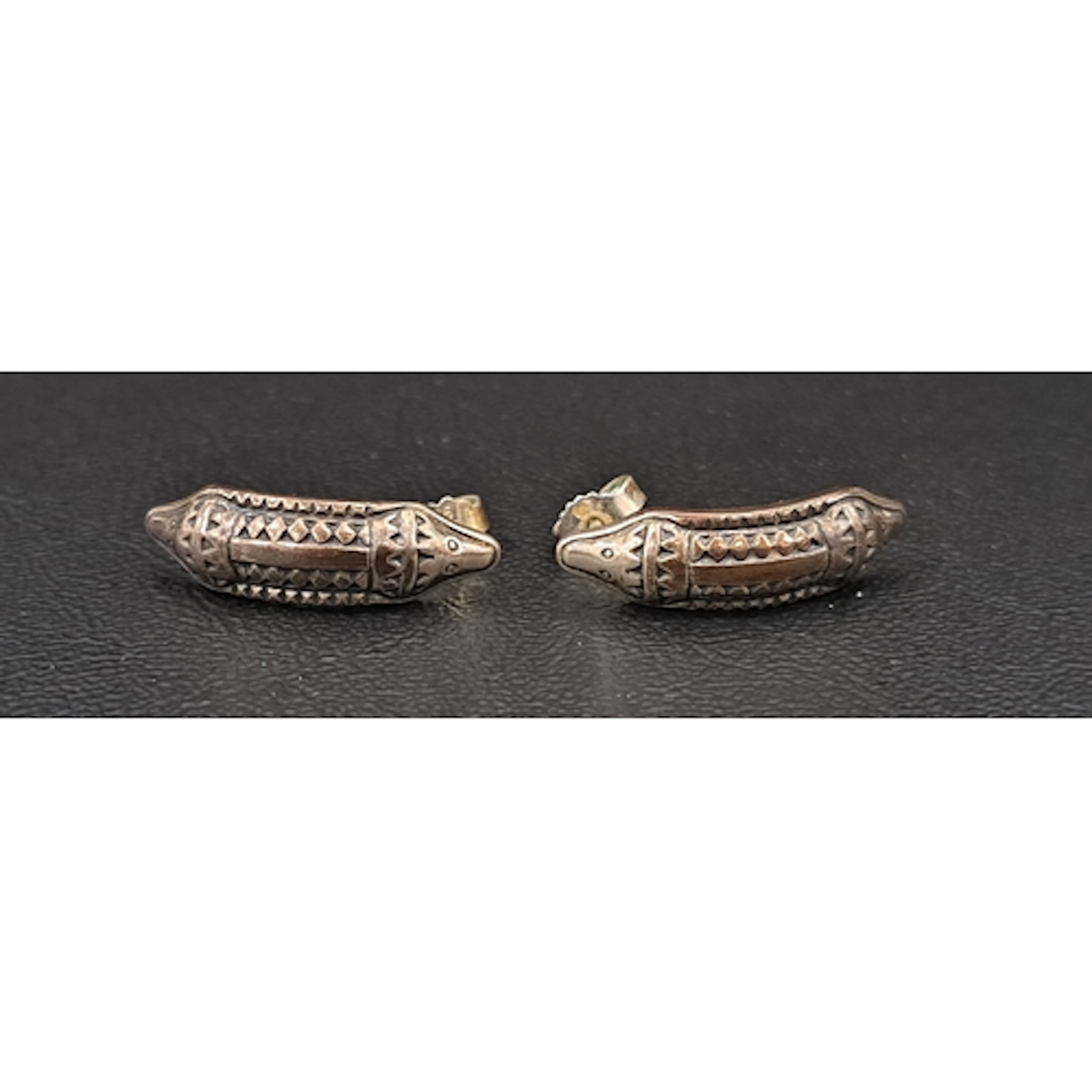 PAIR OF NORWEGIAN DAVID ANDERSEN SILVER 'SAGA SERIES' EARRIN...