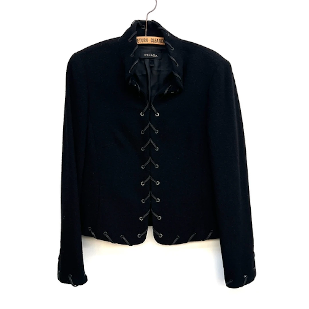 An Escada black wool blend jacket, size 40