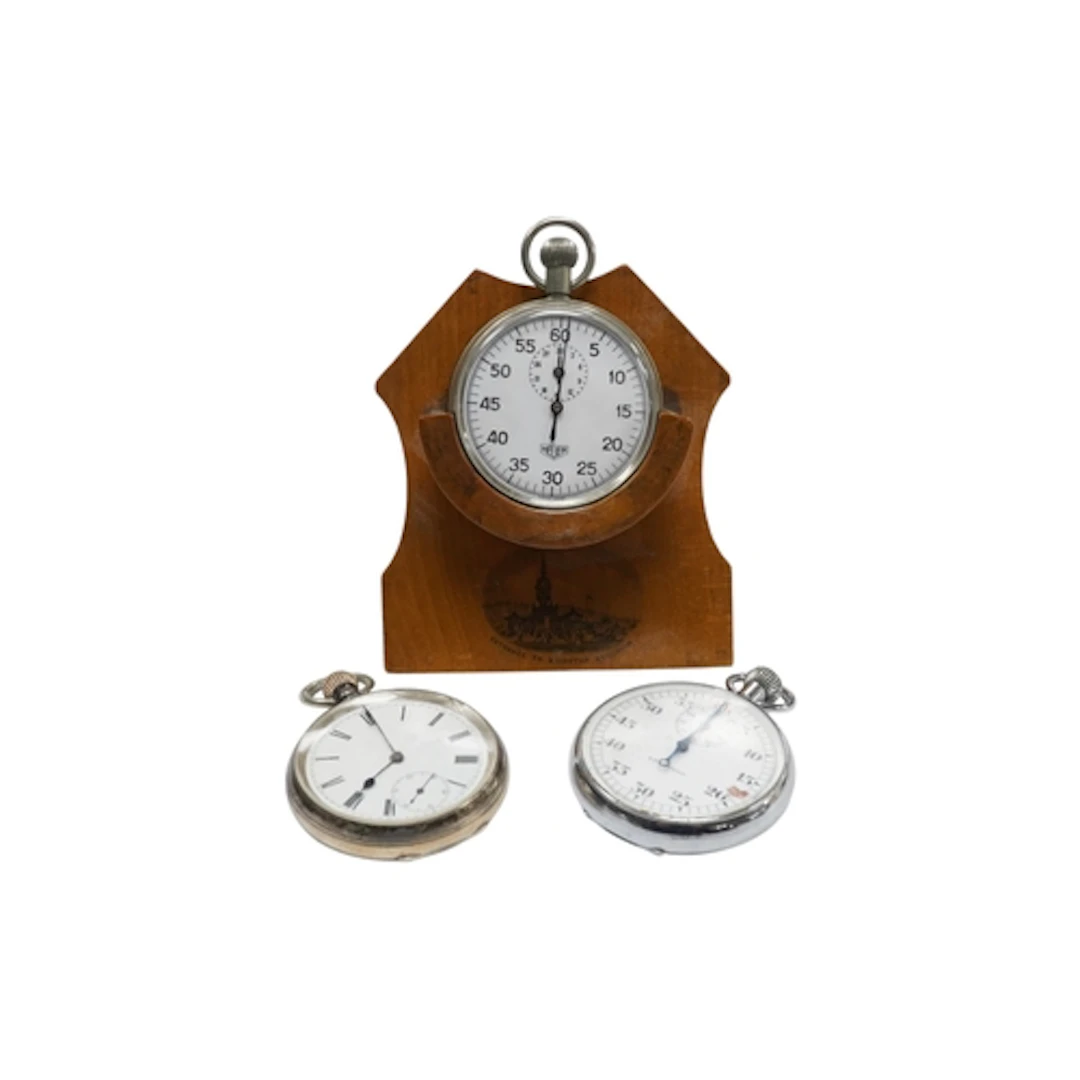 A 20th century chrome cased Heuer G.P.O open faced stopwatch...