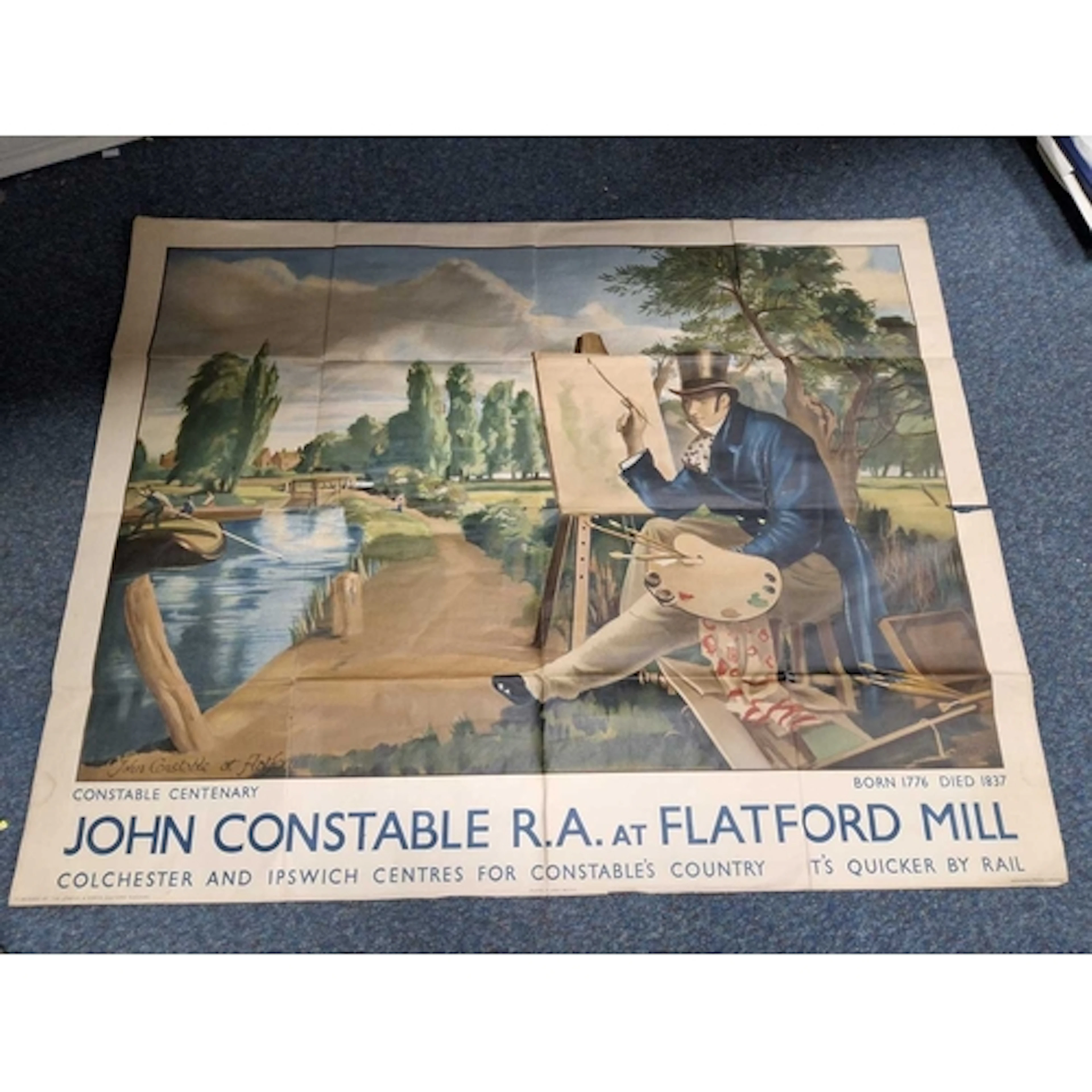 AN ORIGINAL 1937 LNER ADVERTISING POSTER (FOLDED) COMMEMORAT...