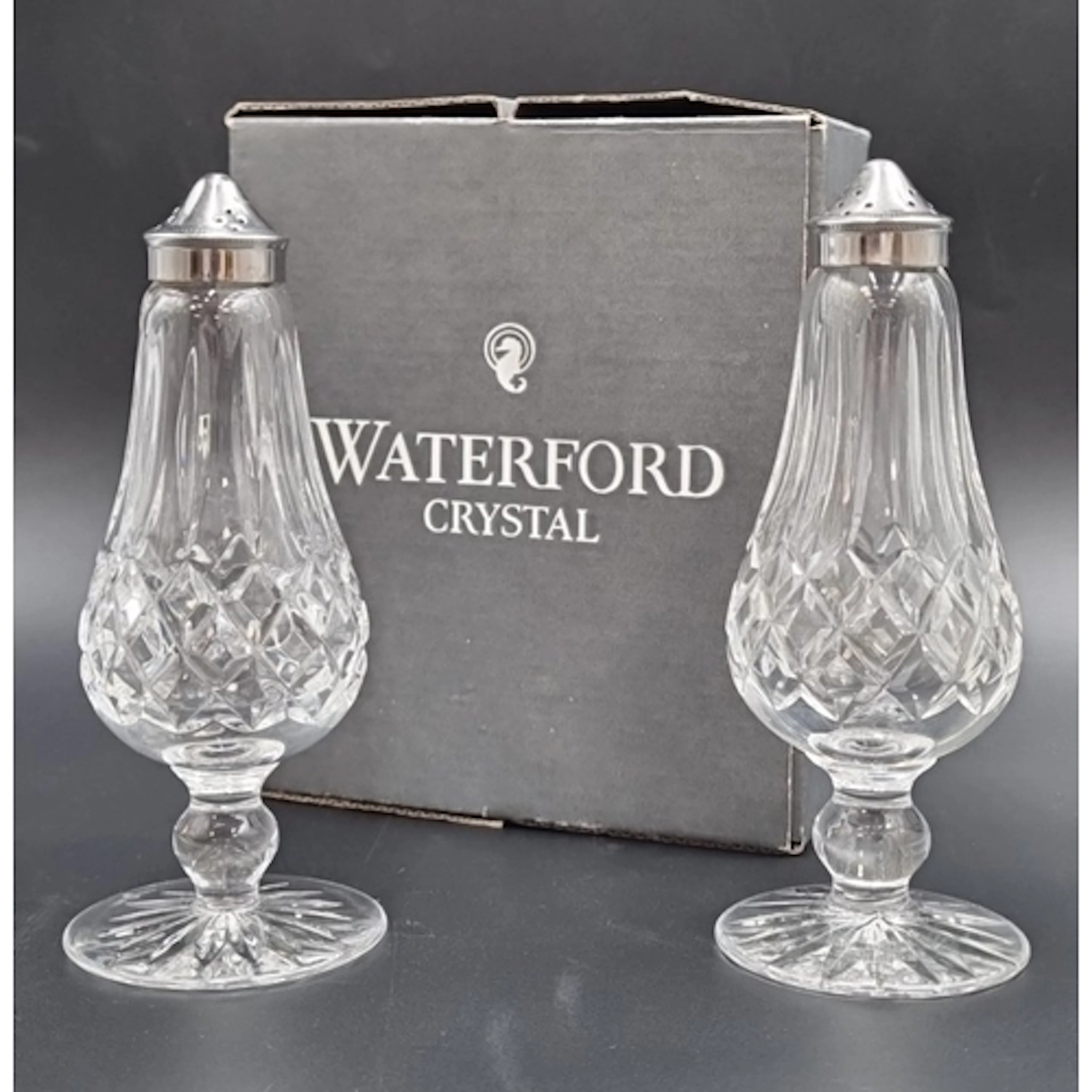 Waterford Crystal 'Lismore' Salt and Pepper Set, H: 15cm.