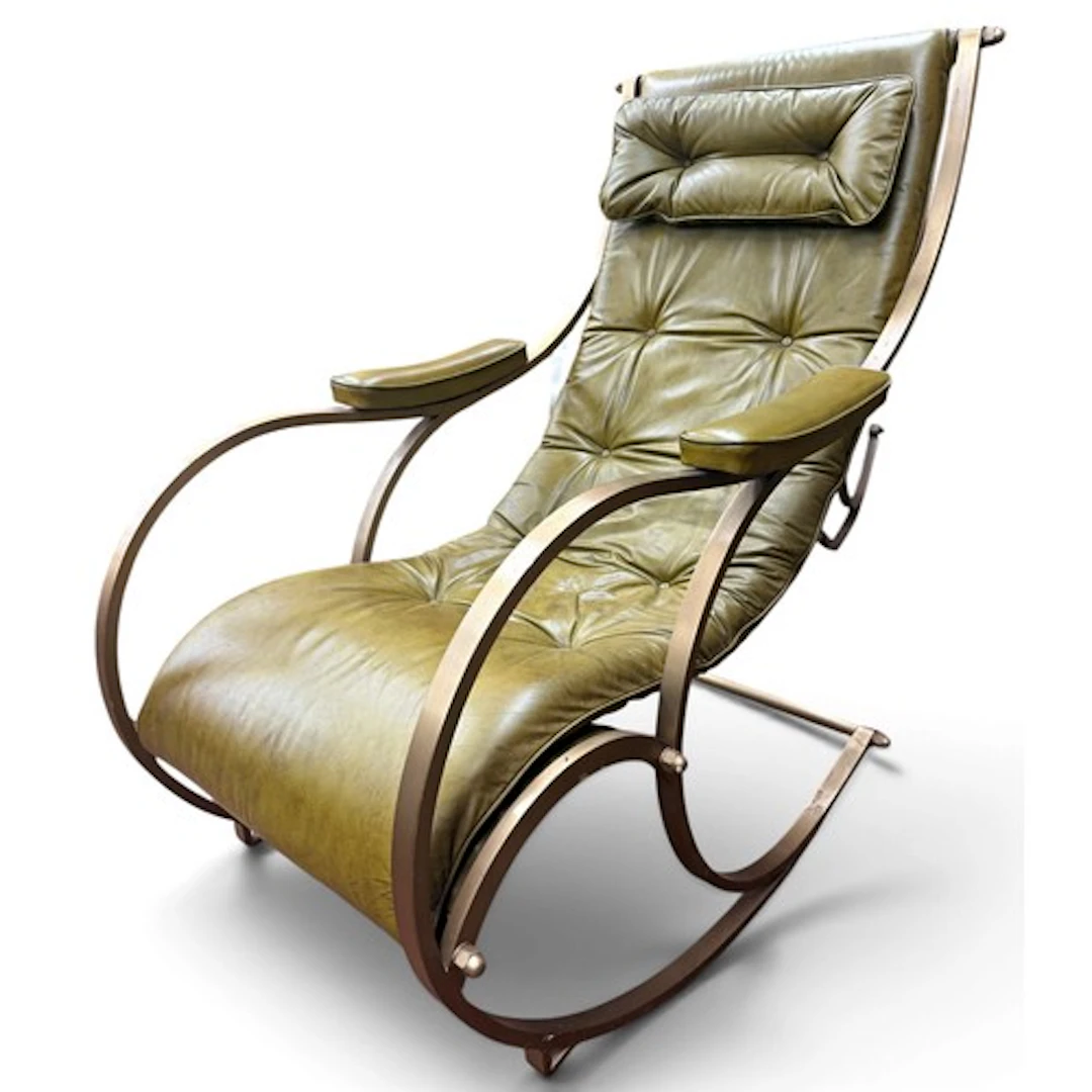 After Peter Cooper (1791-1883) A steel and green faux leathe...