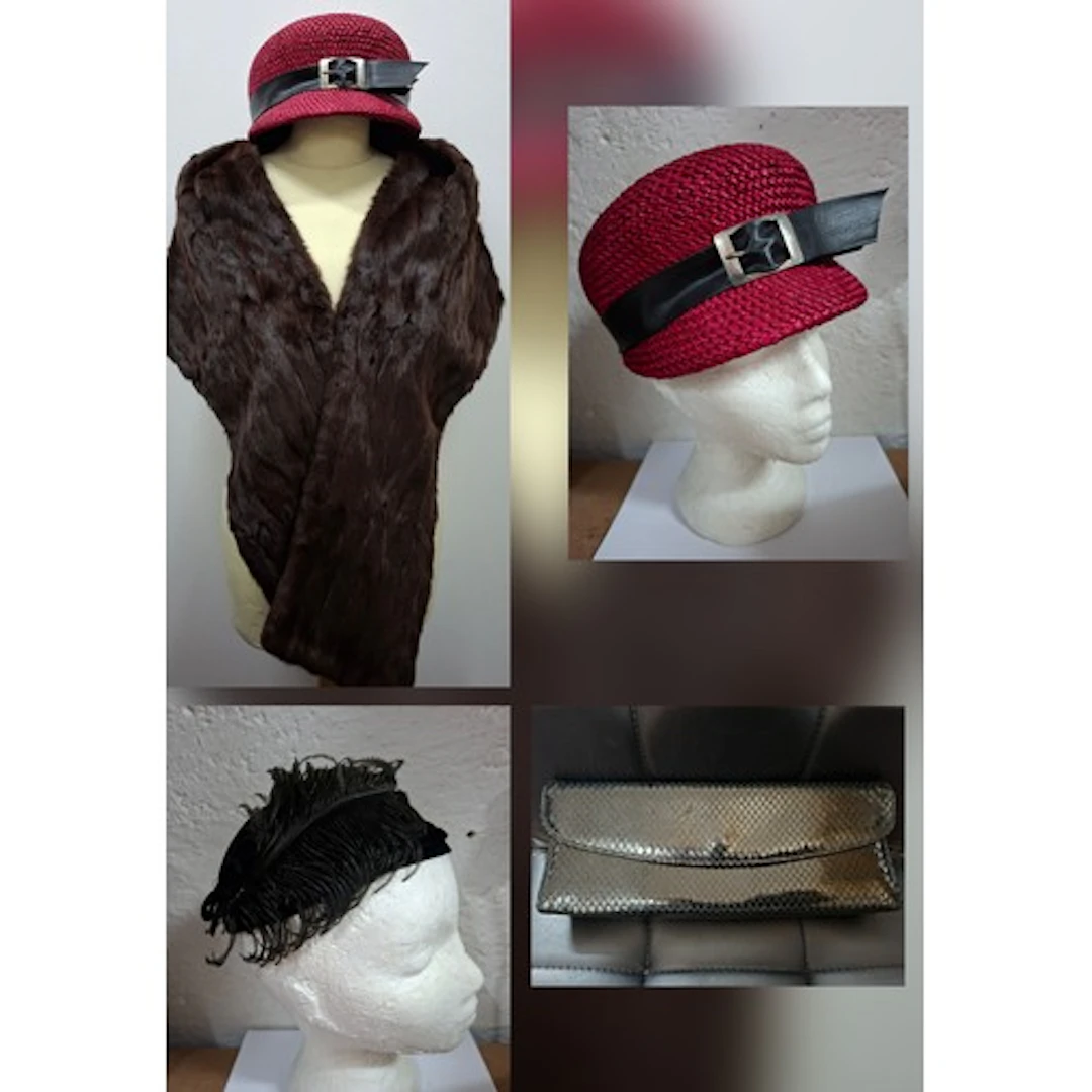 Mixed fashion accessories to include a vintage Liberty red s...