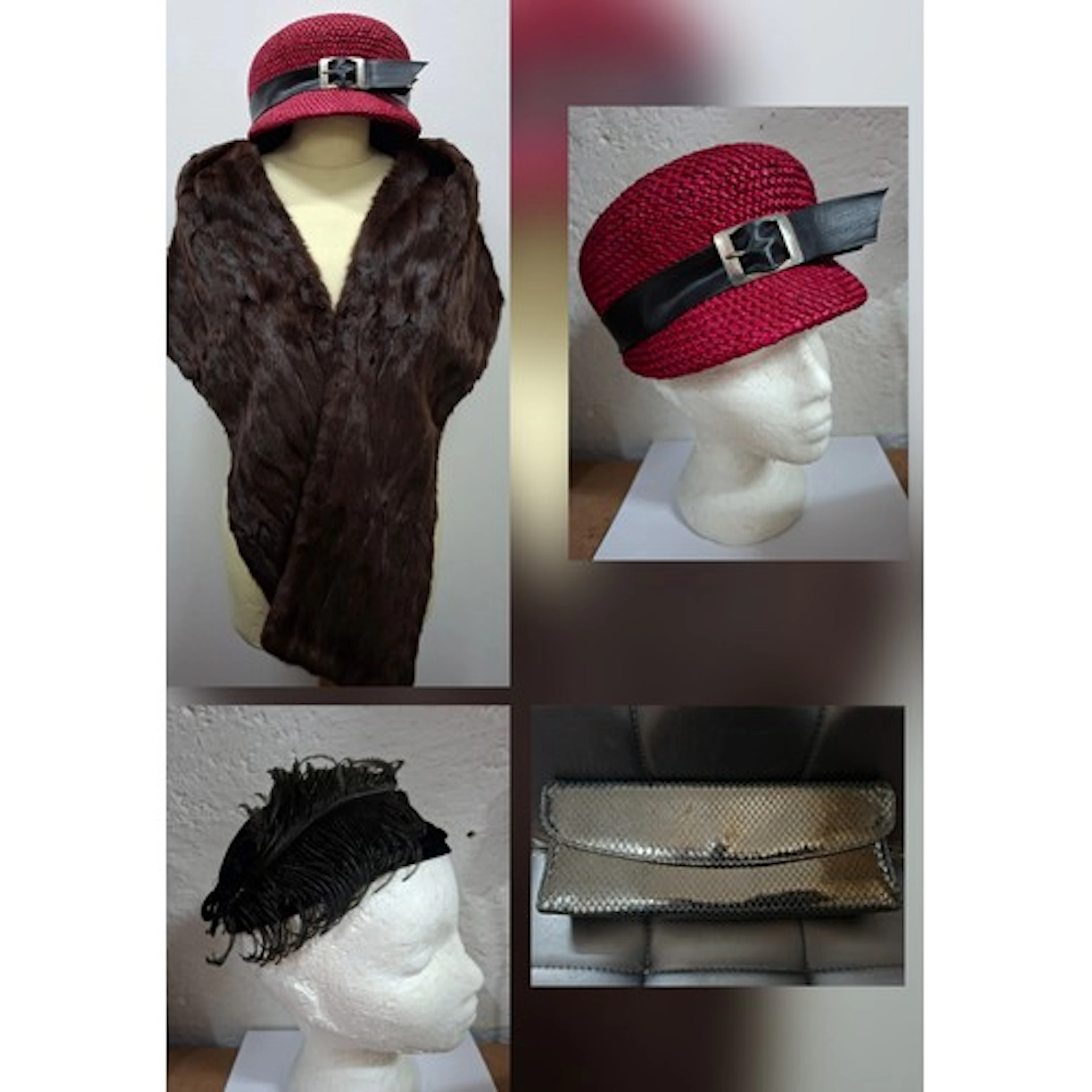 Mixed fashion accessories to include a vintage Liberty red s...