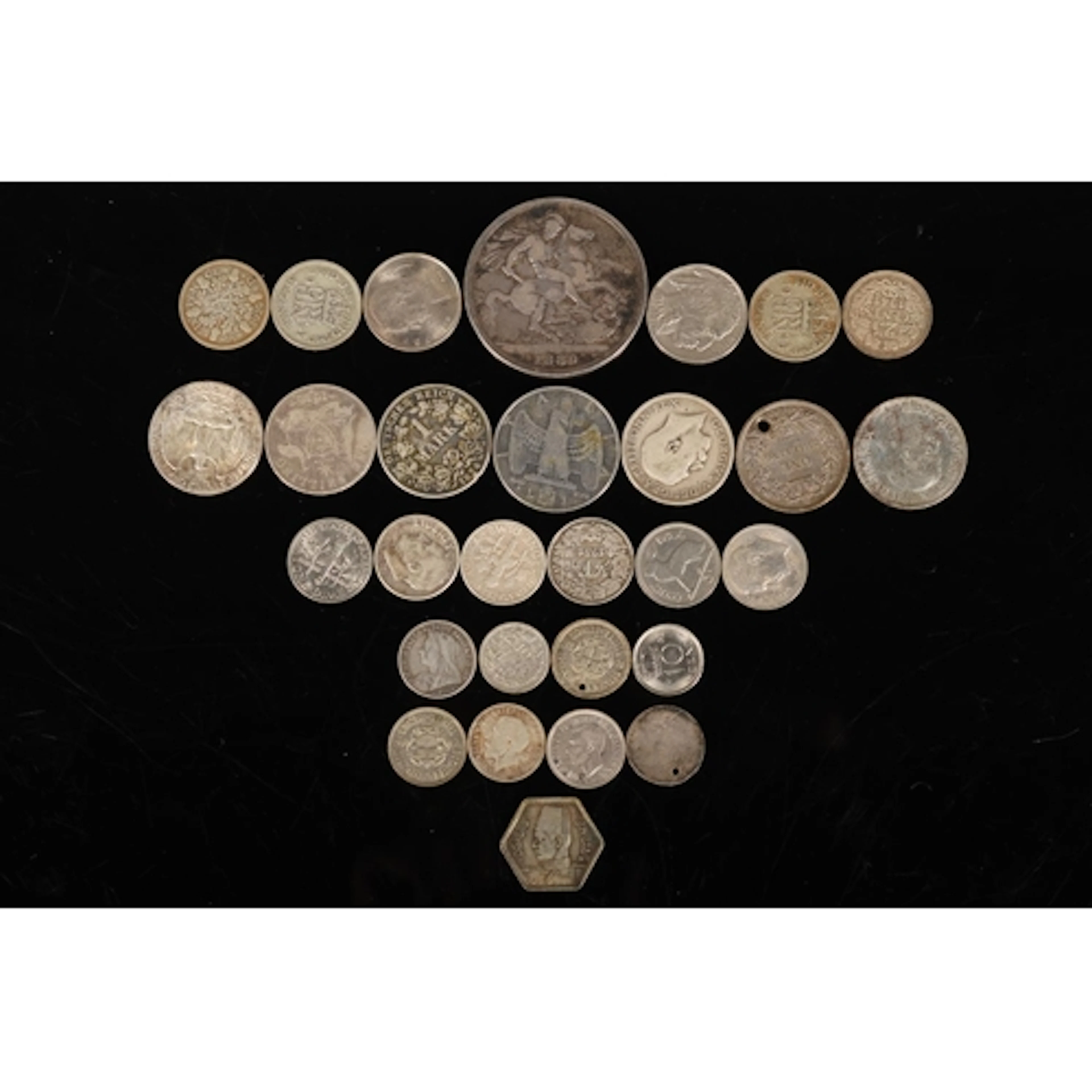 Coin collection to include UK silver crown 1889, UK 500 grad...
