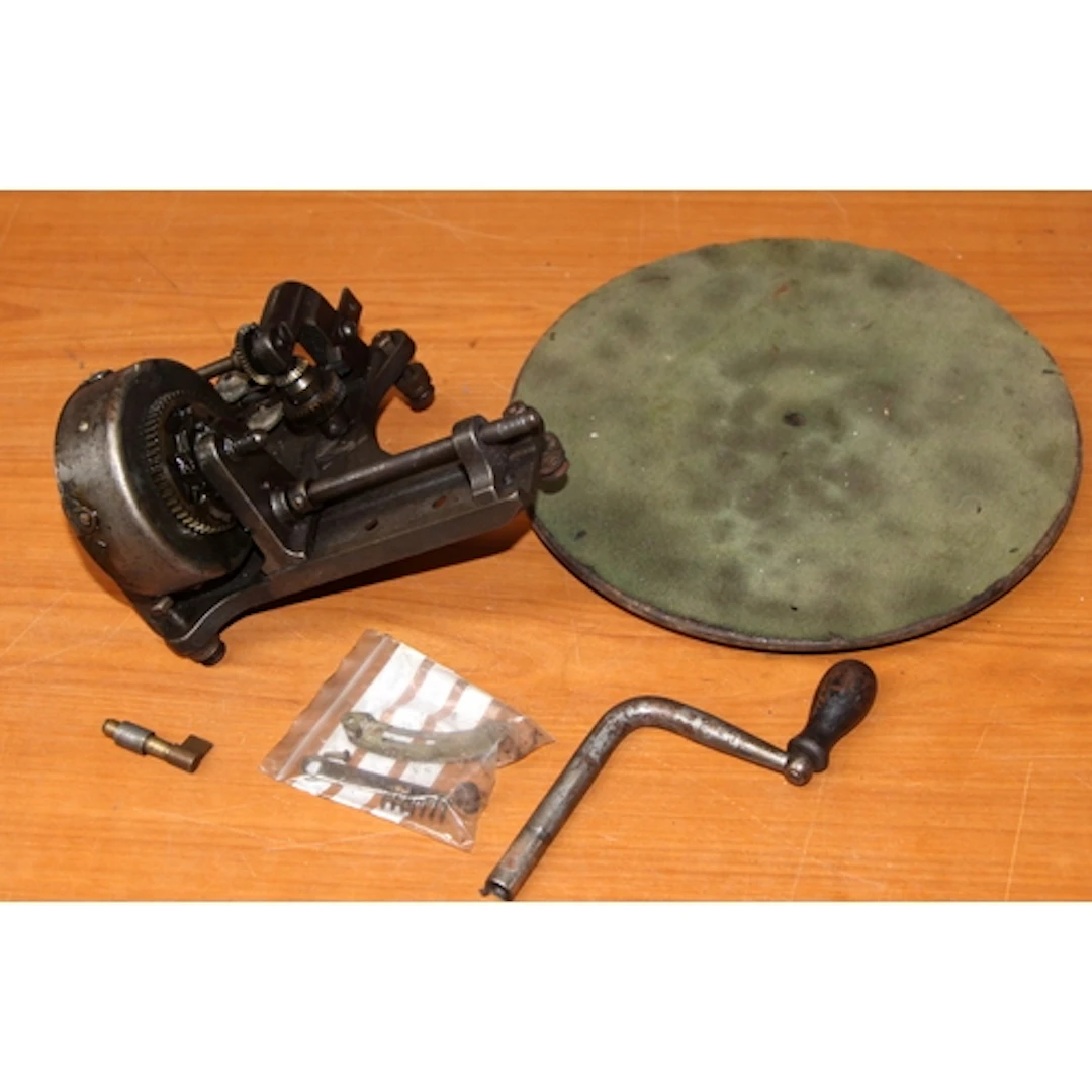 HMV early gramophone motor/winder and table