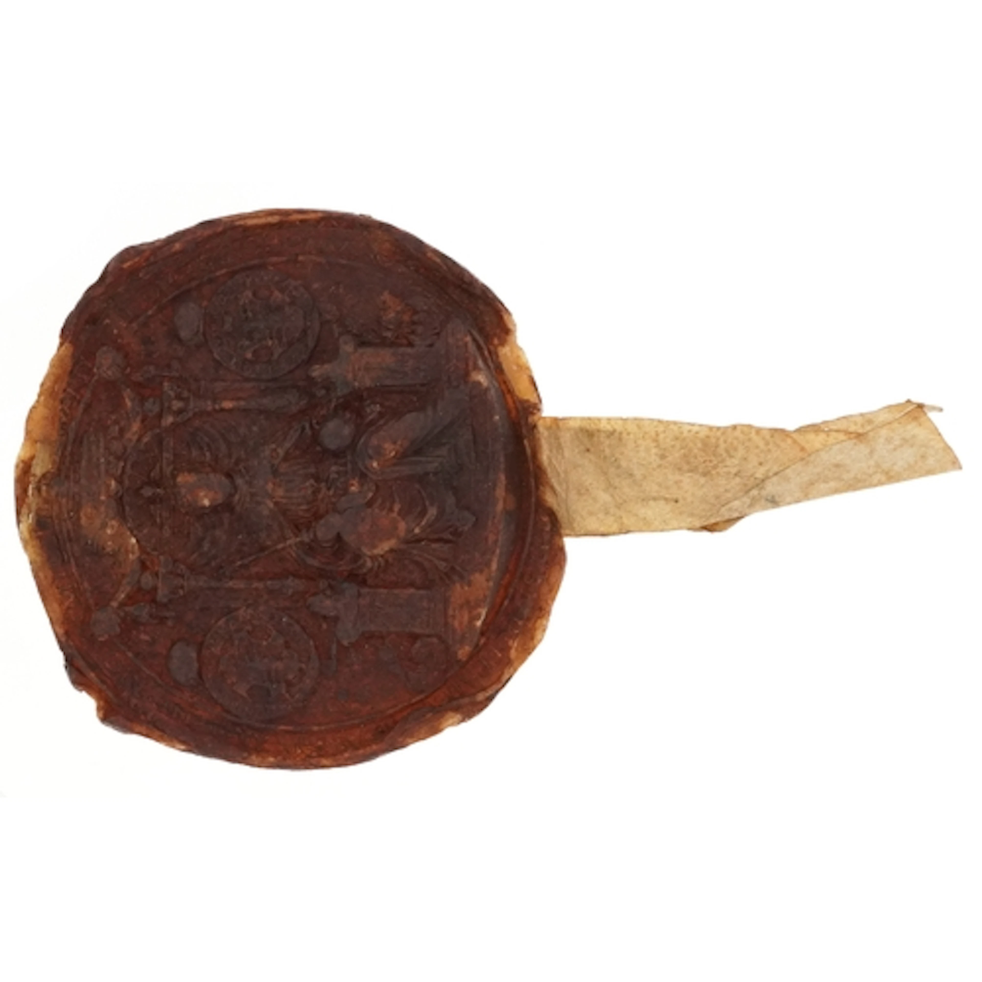 Antique double sided great wax seal of possibly Edward VI ci...