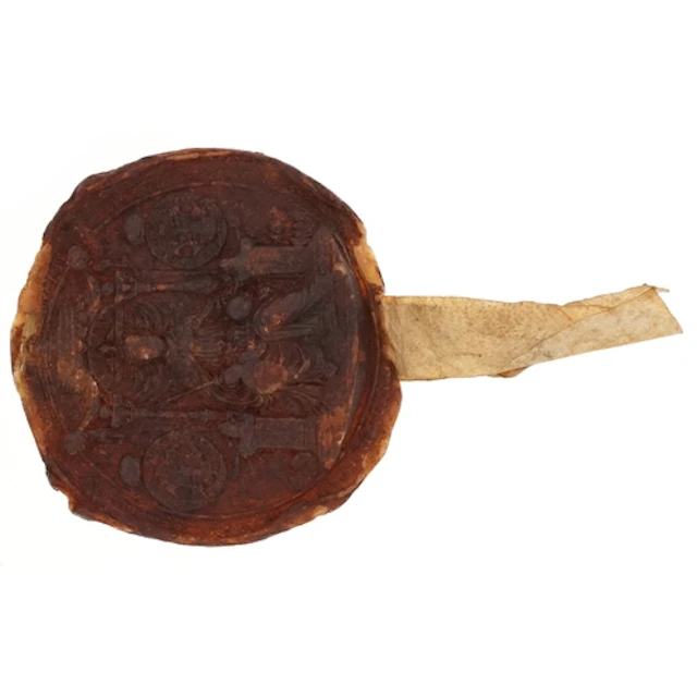 Antique double sided great wax seal of possibly Edward VI ci...