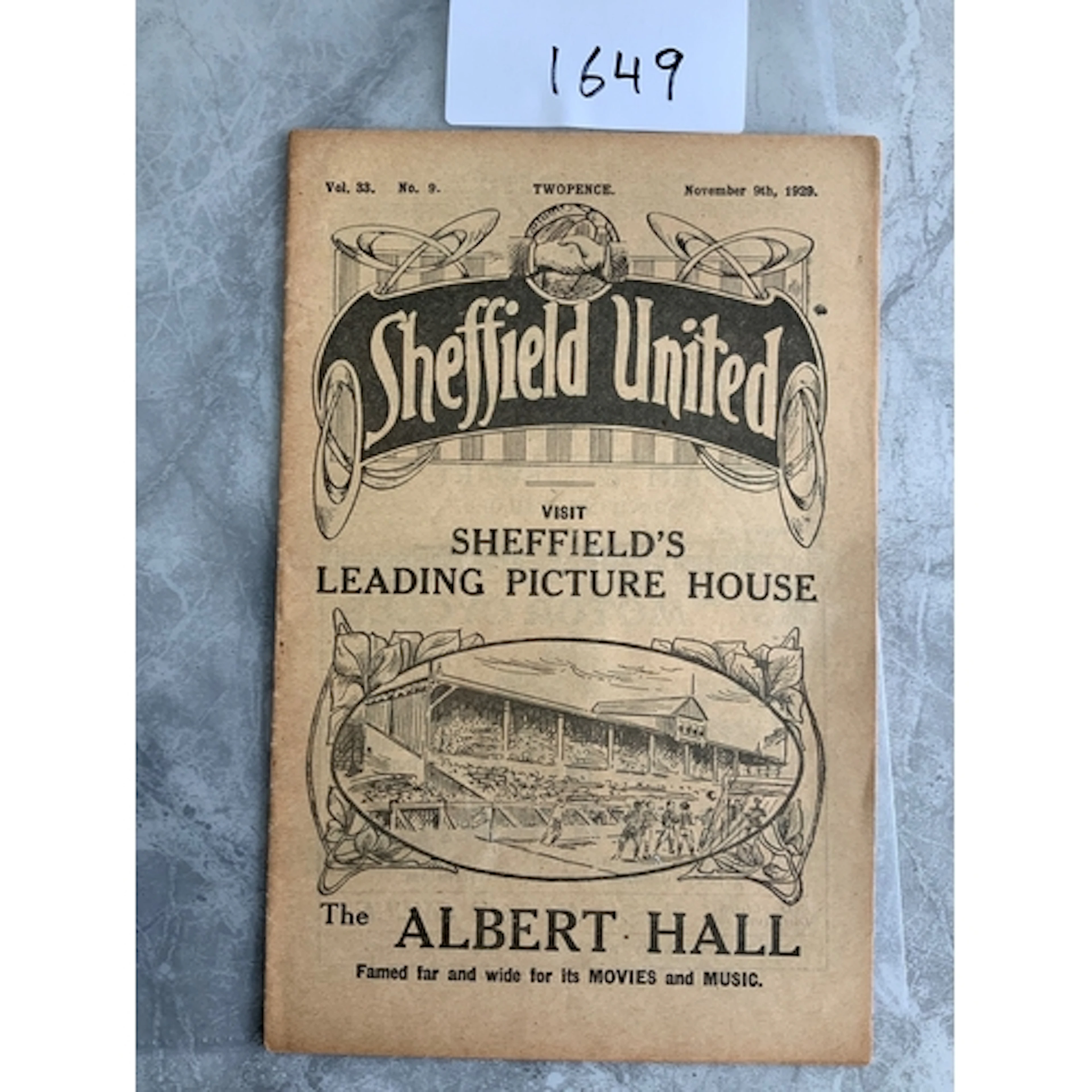 1929 - 1930 Sheffield United v Leeds United Football Program...