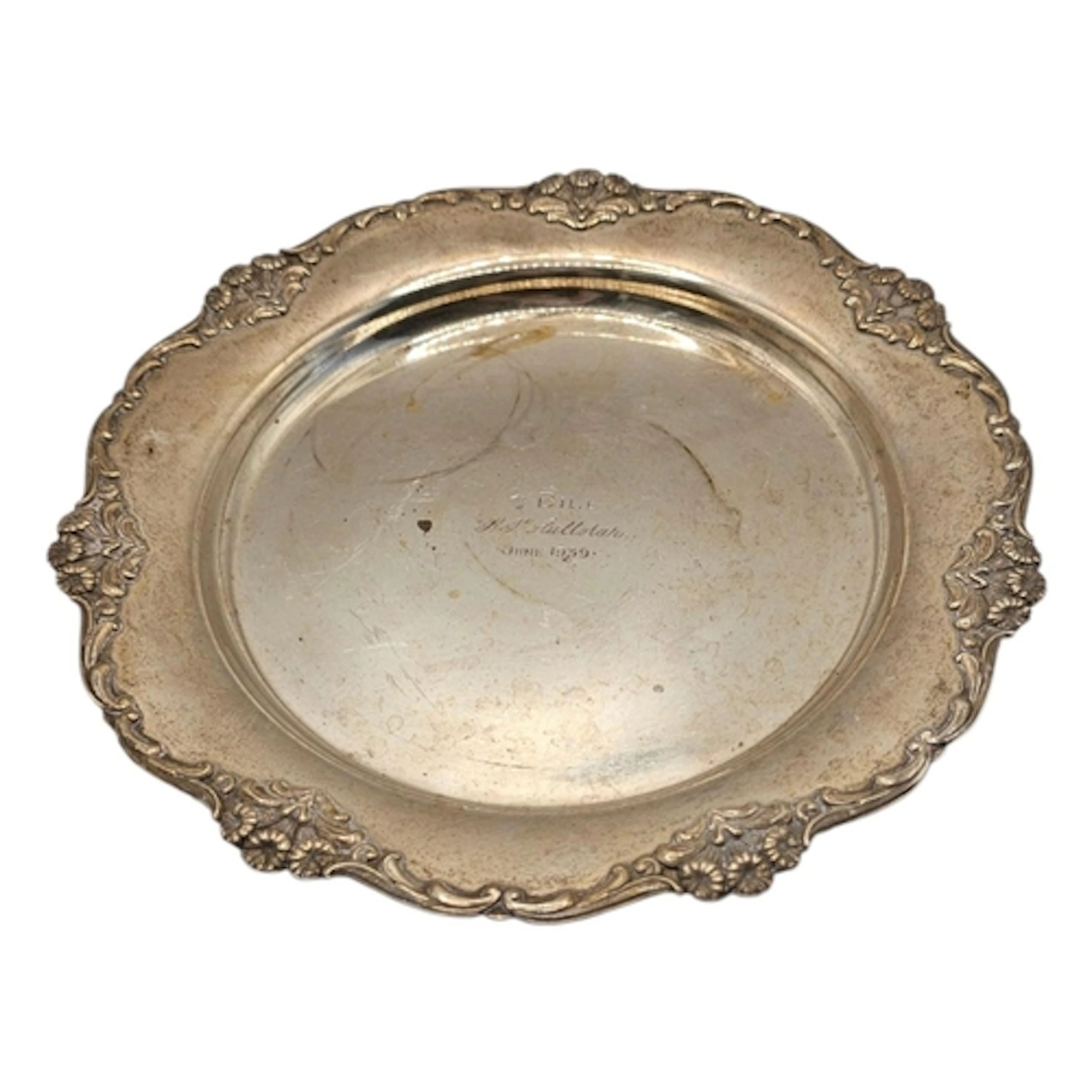 A RARE EARLY 20TH CENTURY FINLAND SILVER SALVER Having a flo...