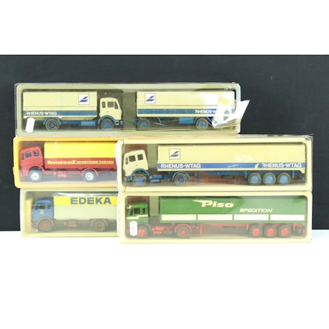 Five cased NZG Modelle haulage related diecast models to inc...