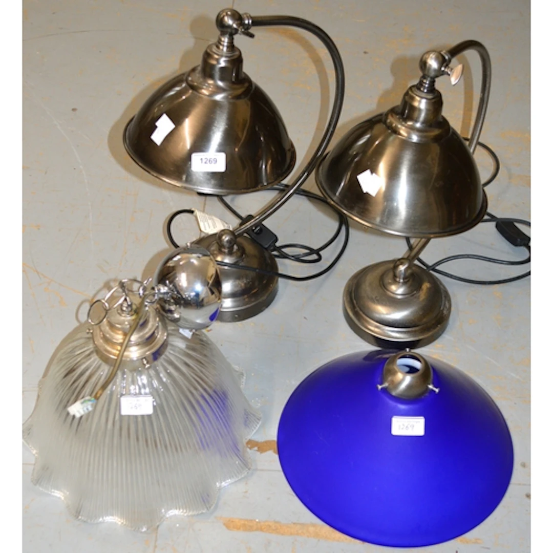 Pair of modern Laura Ashley adjustable desk lamps, together ...