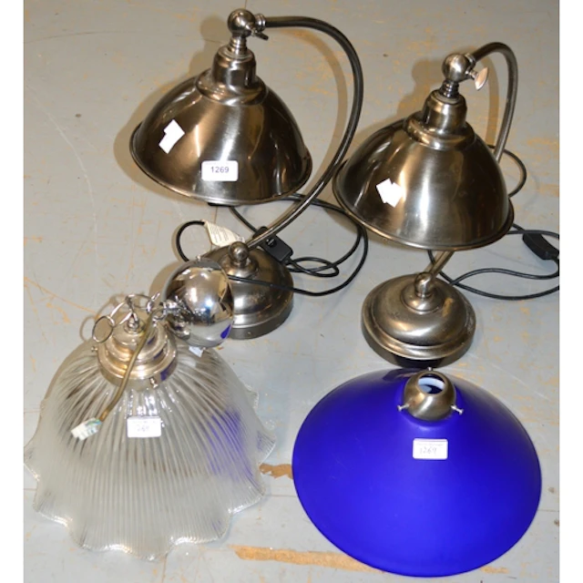 Pair of modern Laura Ashley adjustable desk lamps, together ...