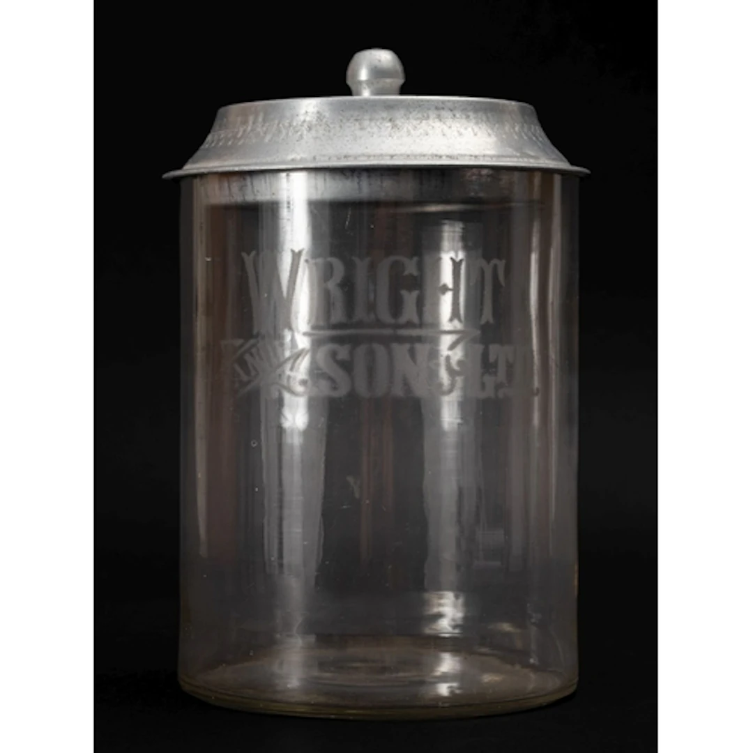 An early 20th Century Wright and Sons Ltd biscuit barrel. Ha...
