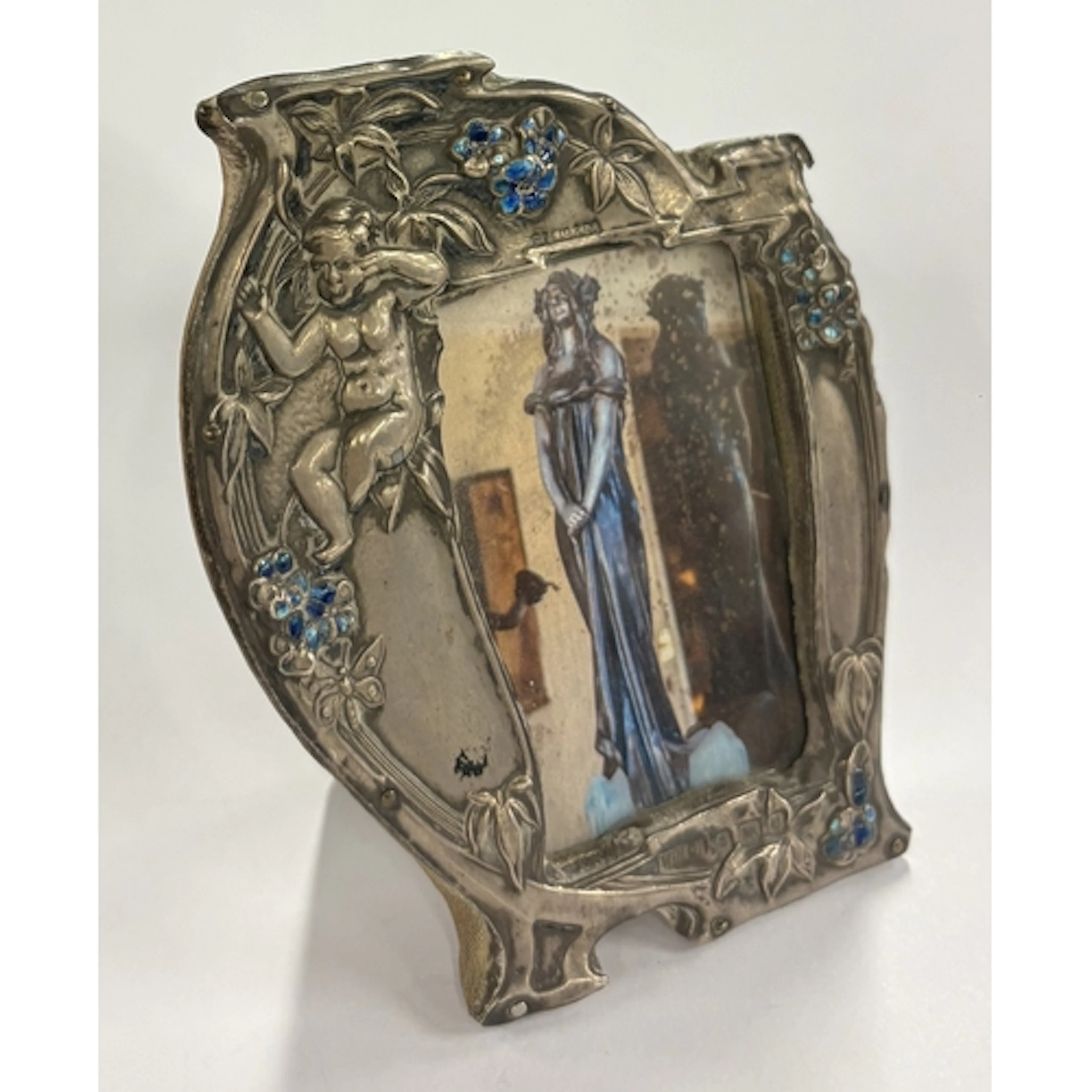 An Art Nouveau silver and enamelled frame. 1904. By William ...