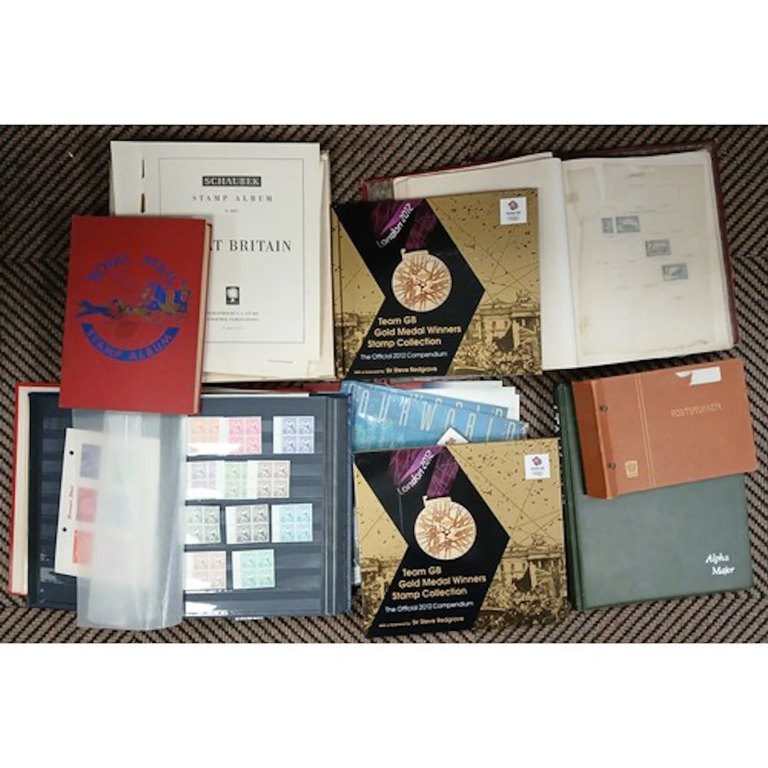 Collection of six stamp albums to include Russia, Britain, U...