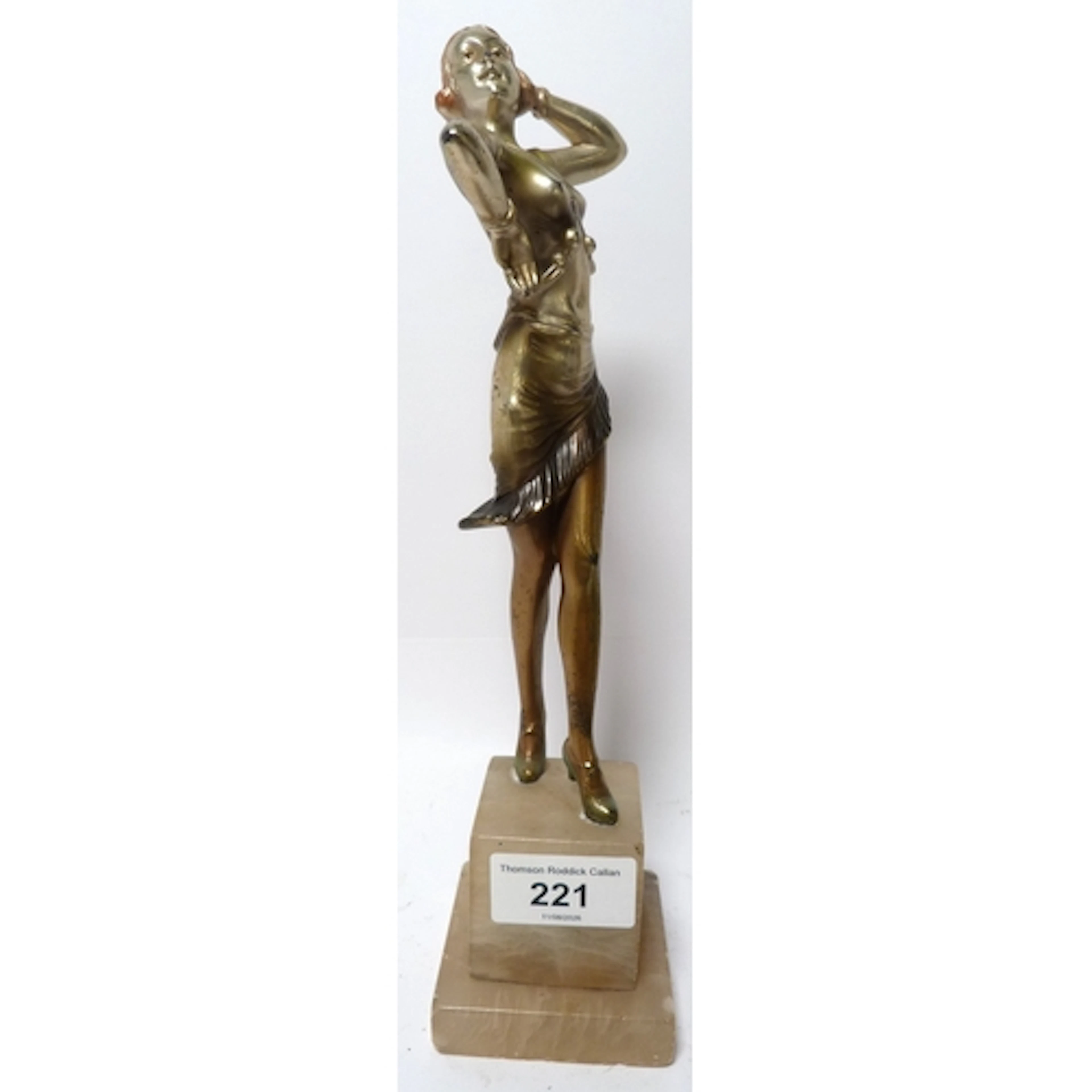 AFTER JOSEF LORENZI. Art Deco patinated spelter figure of a ...