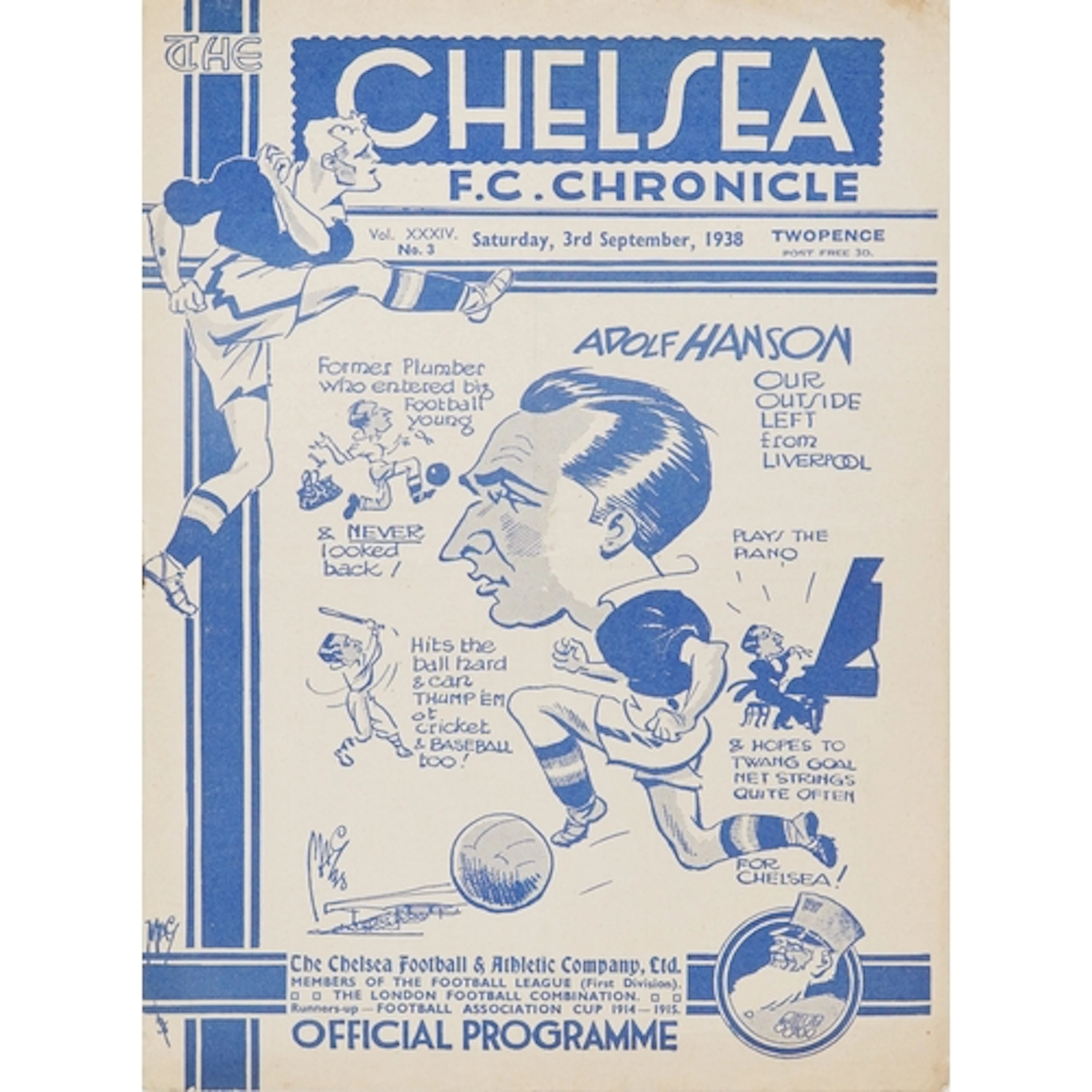 Chelsea F.C. Chronicle official football programme - Adolf H...