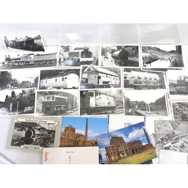Bag of vintage steam locomotive photos to include postcards ...