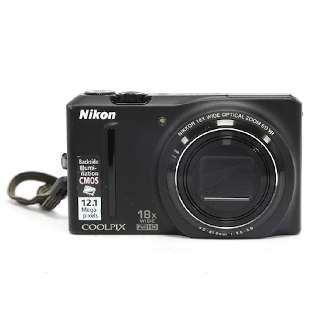 Nikon Coolpix S9100 Digital Compact Camera, black, Untested.