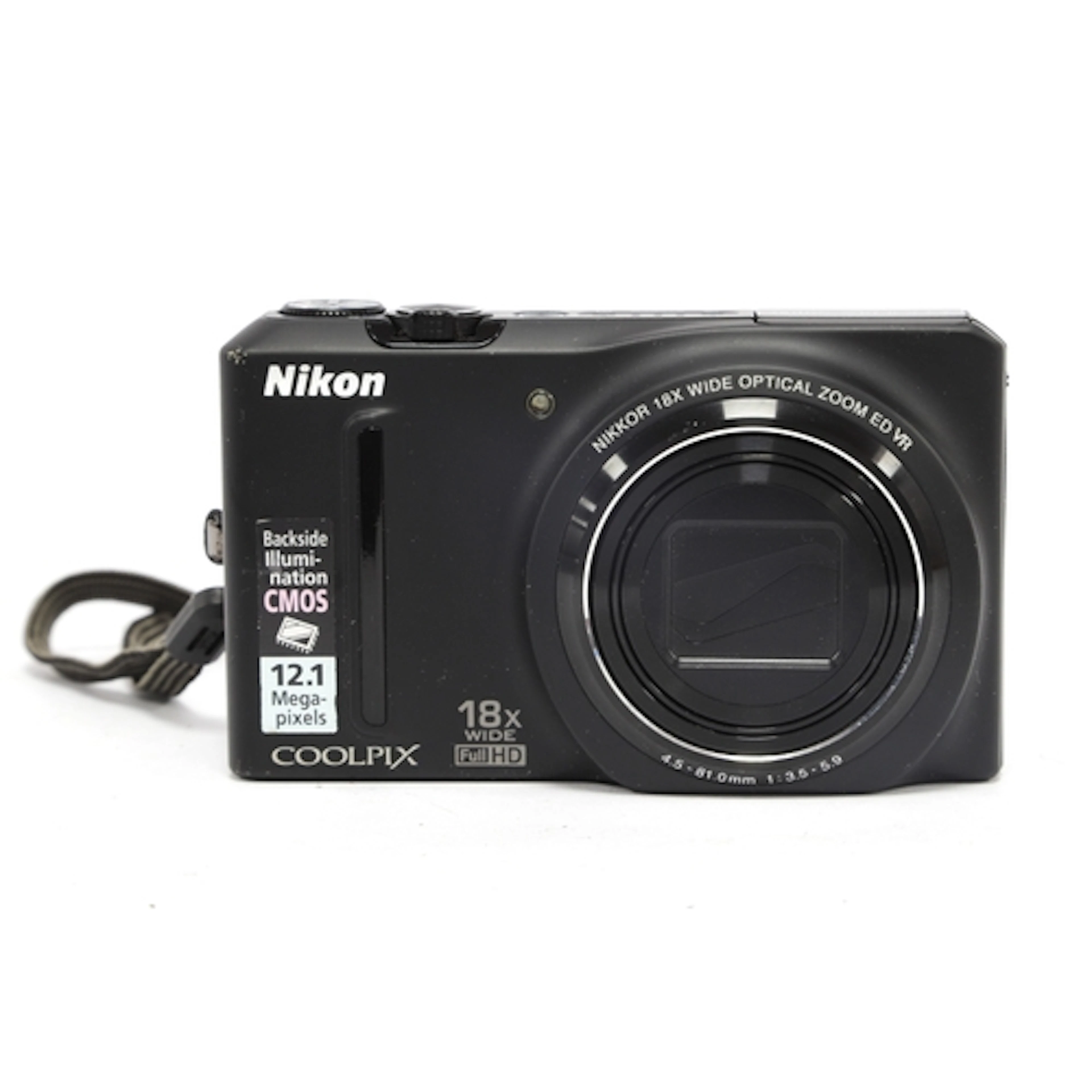 Nikon Coolpix S9100 Digital Compact Camera, black, Untested.