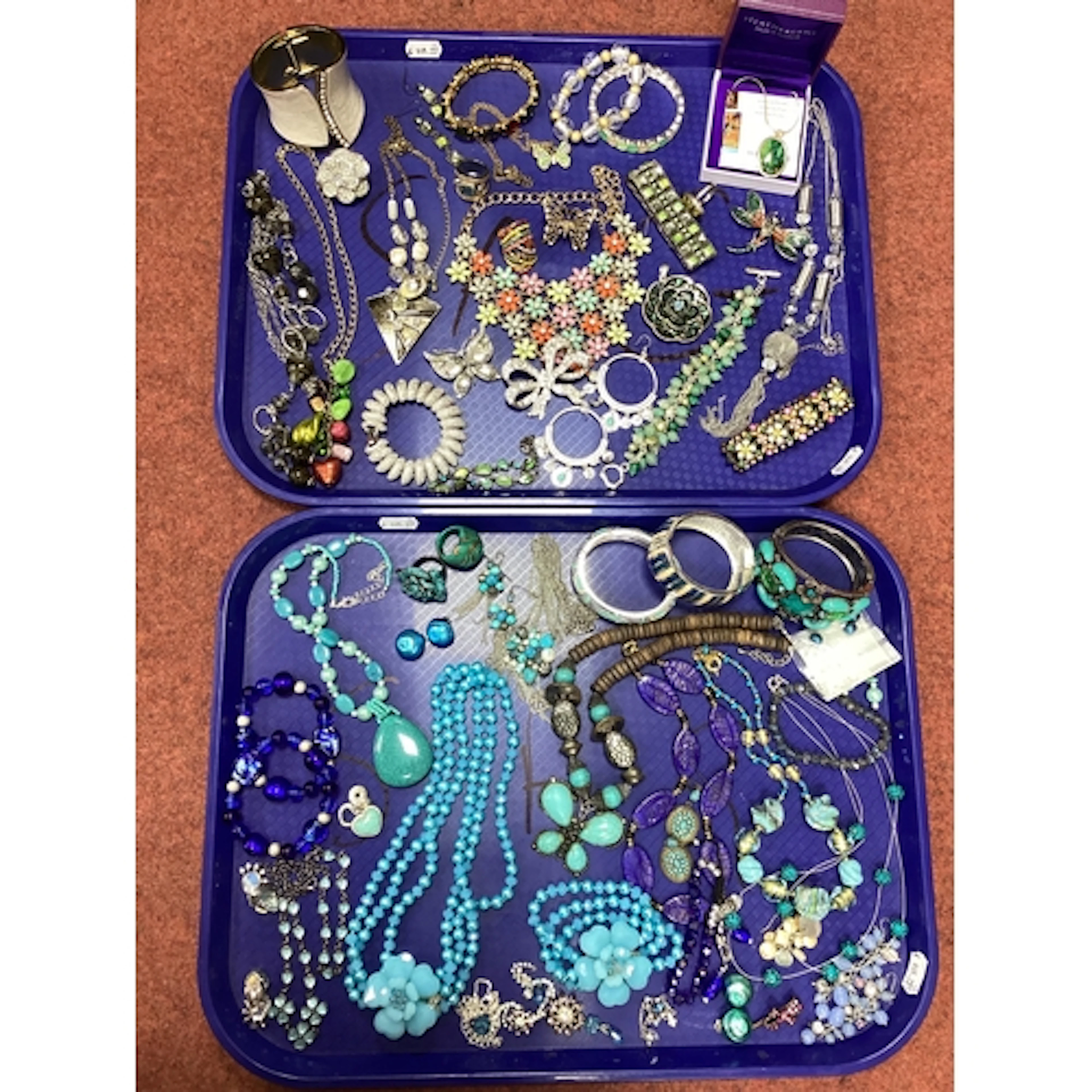 A Collection of Assorted Costume Jewellery, including blue a...