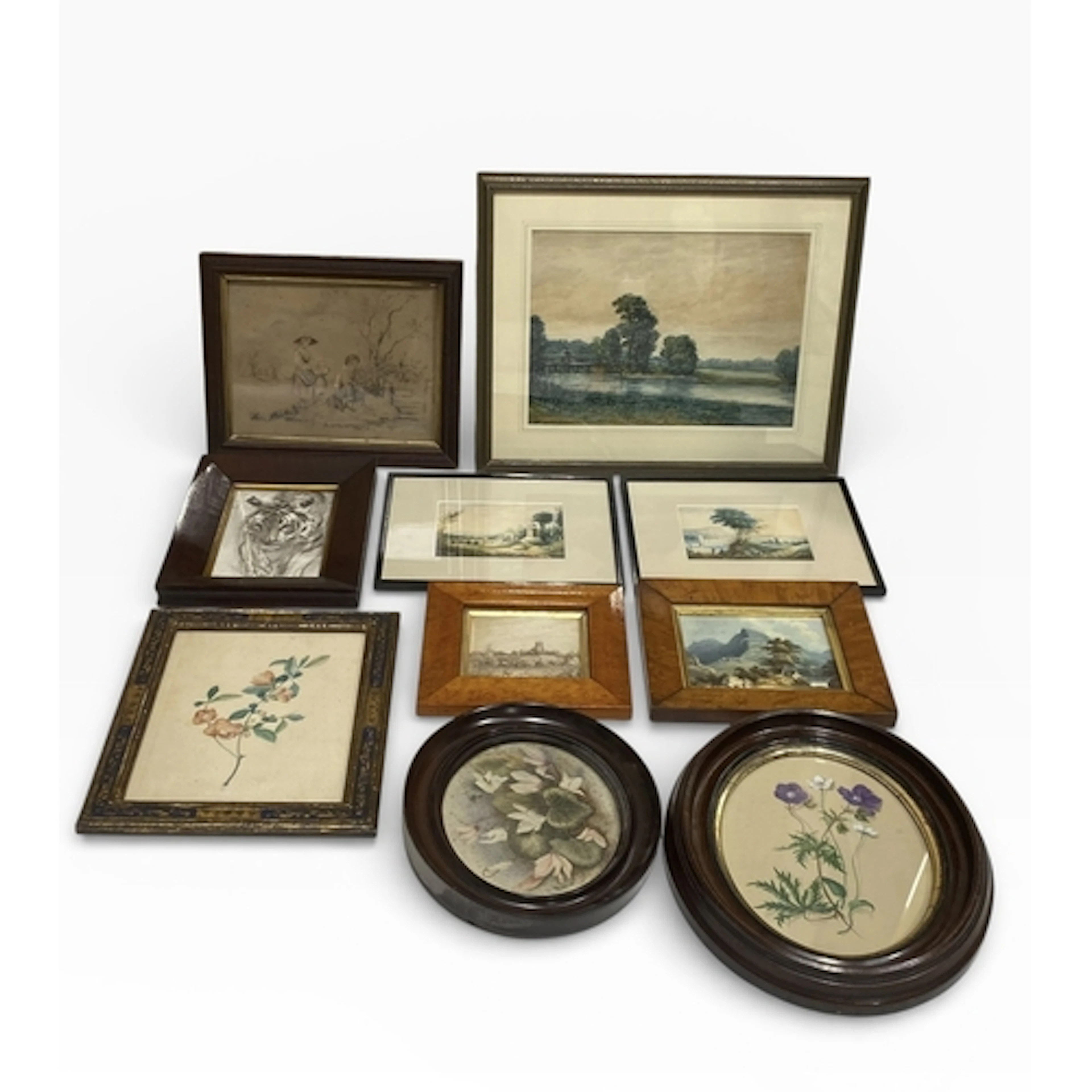 A GROUP OF 19TH CENTURY WATERCOLOUR PAINTINGS AND DRAWINGS, ...