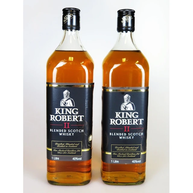 Two 1 Litre Bottles of King Robert II Blended Scotch Whisky....