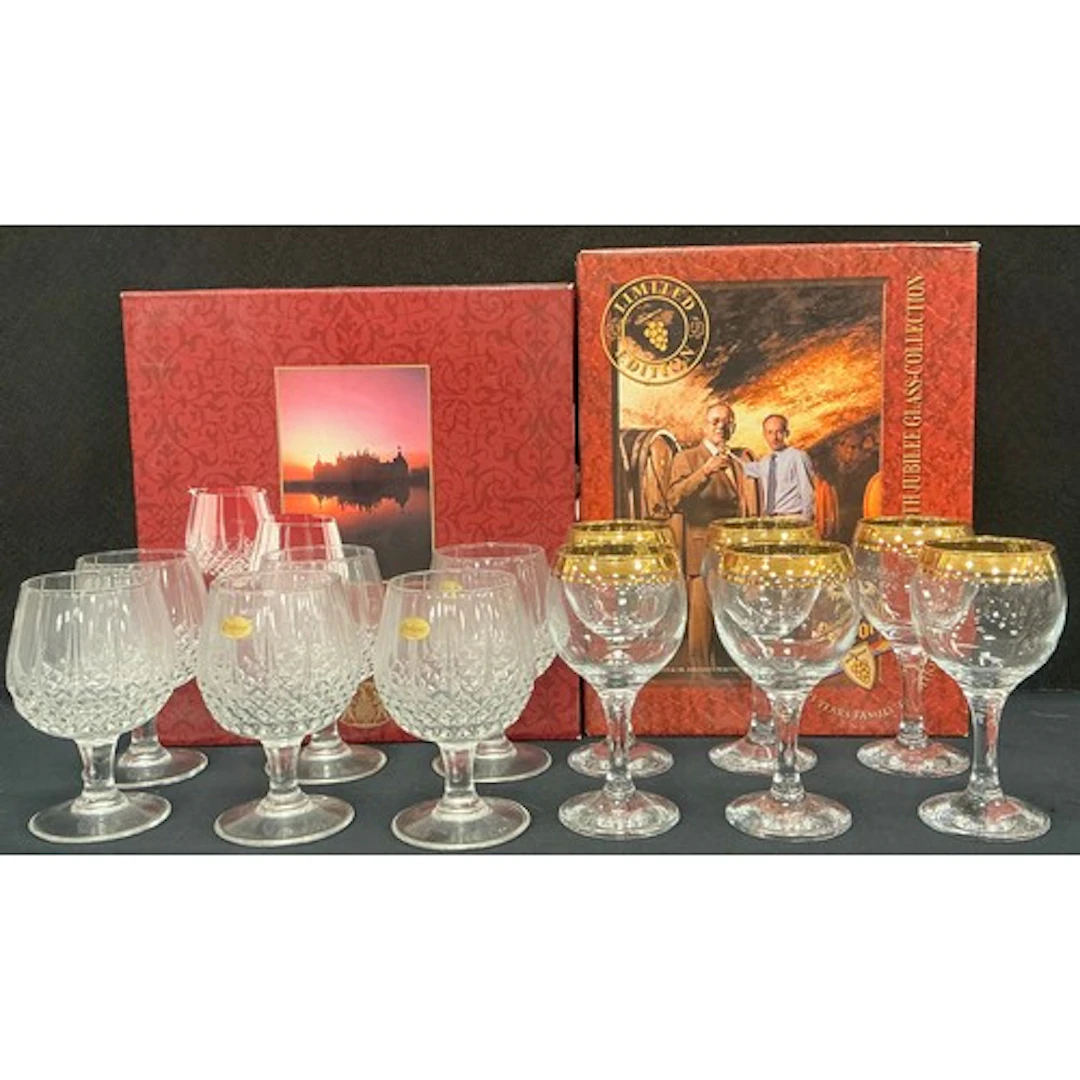 A cased set of Pieroth limited edition red wine glasses, of ...
