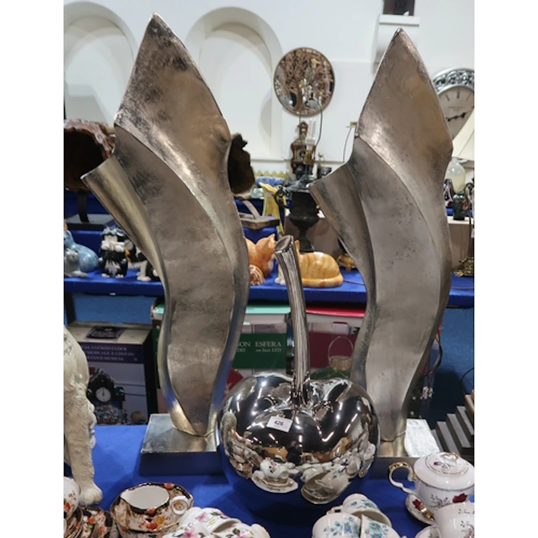 A large decorative silver glazed cherry ornament together wi...