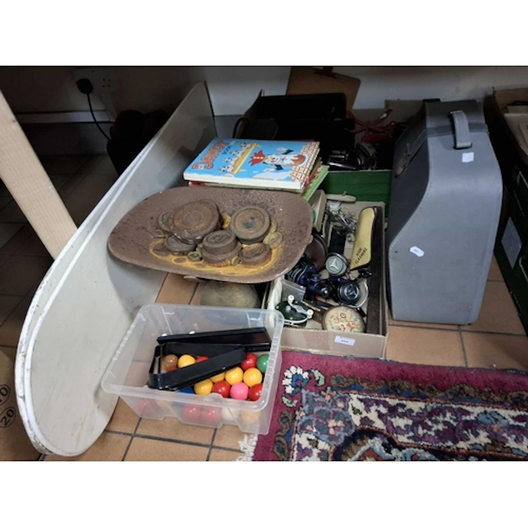 THREE BOXES AND LOOSE MISCELLANEOUS ITEMS, to include a Pent...