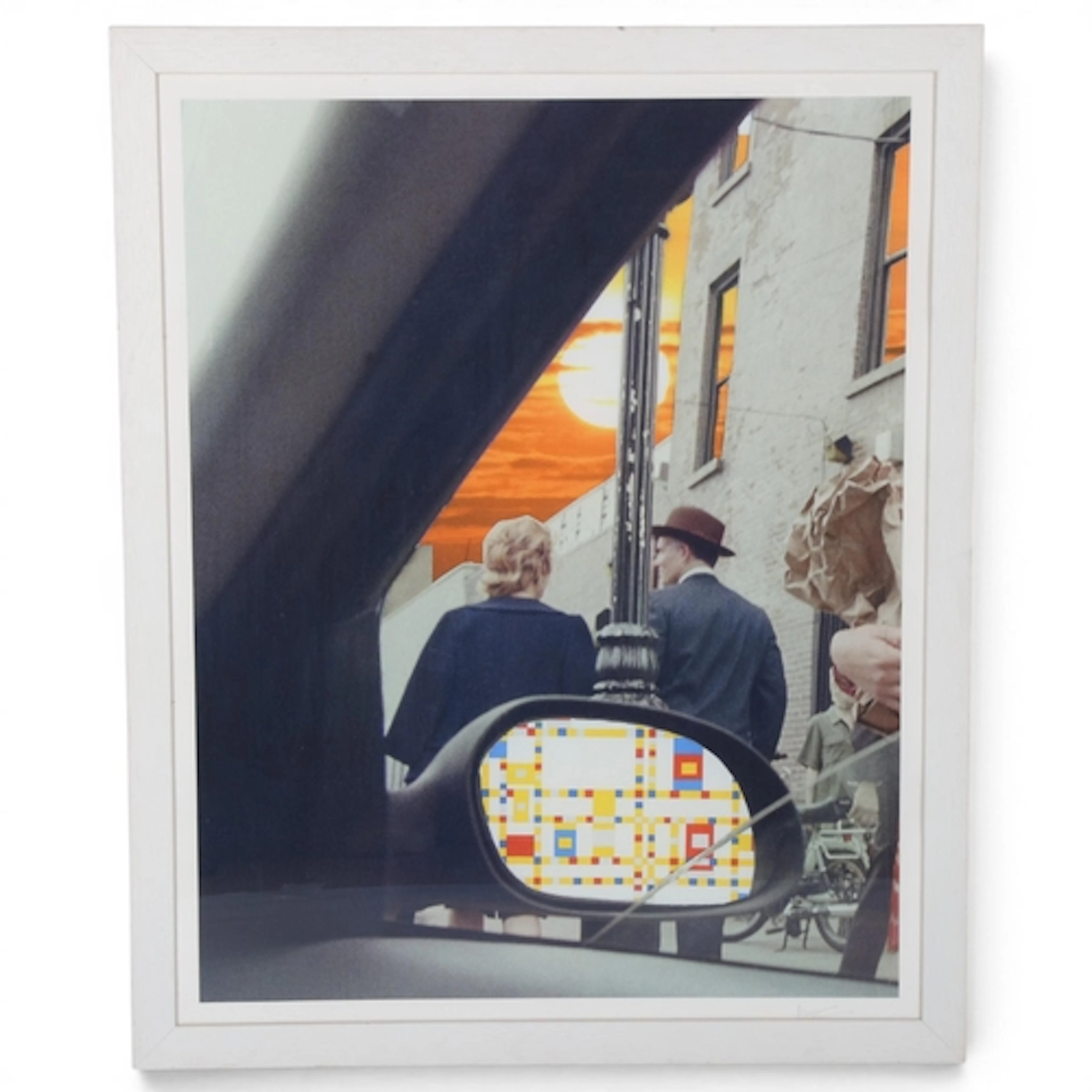 A contemporary Pop-Art print of a 1950s' street scene, with ...