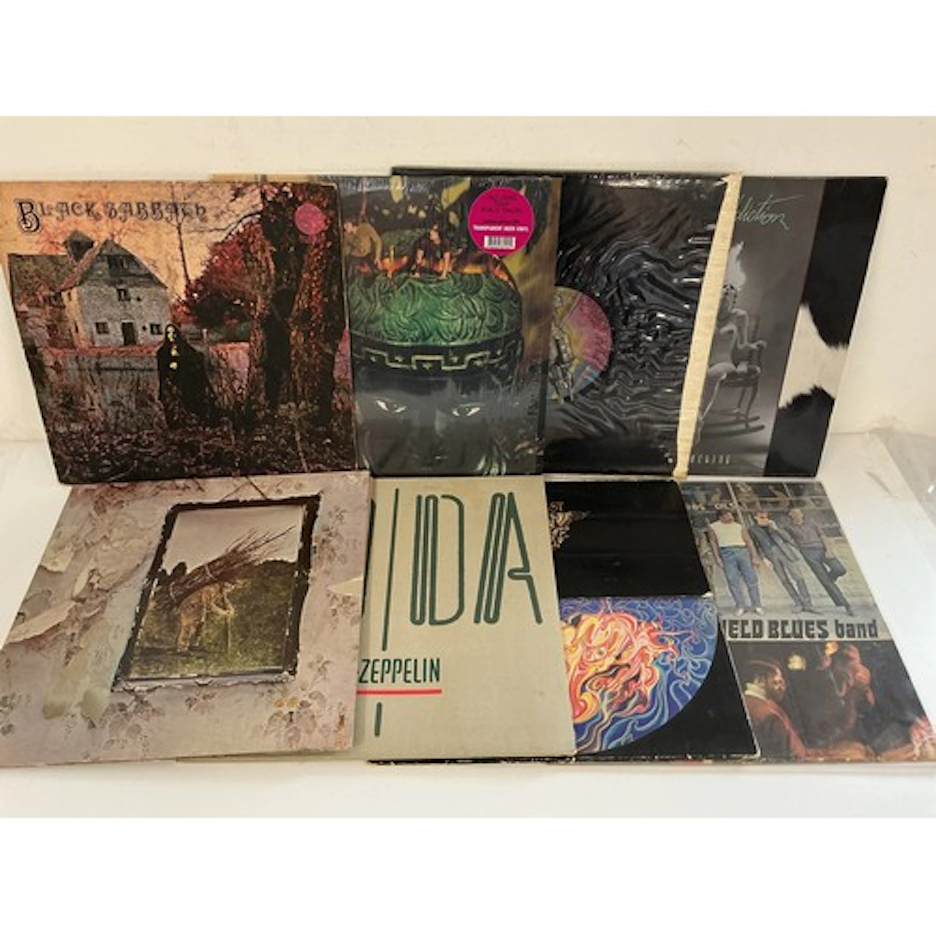 Eight rock LPs by various artists including Black Sabbath, P...