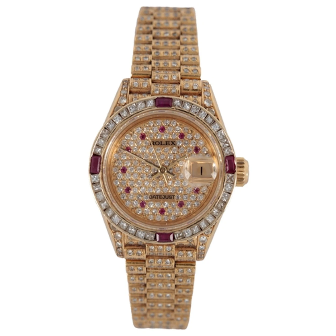 A lady's late 1980's 18ct gold Rolex Datejust automatic wris...