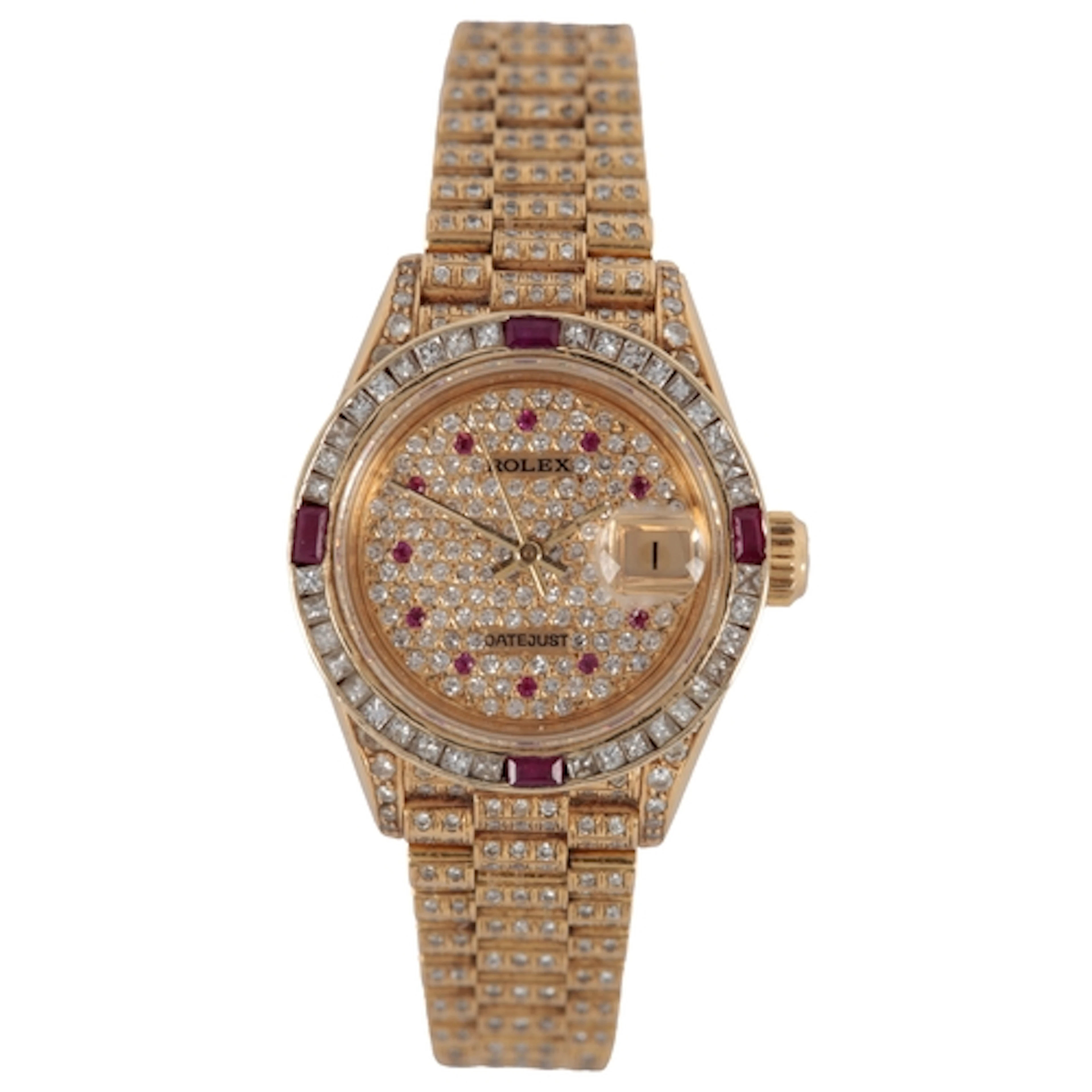 A lady's late 1980's 18ct gold Rolex Datejust automatic wris...